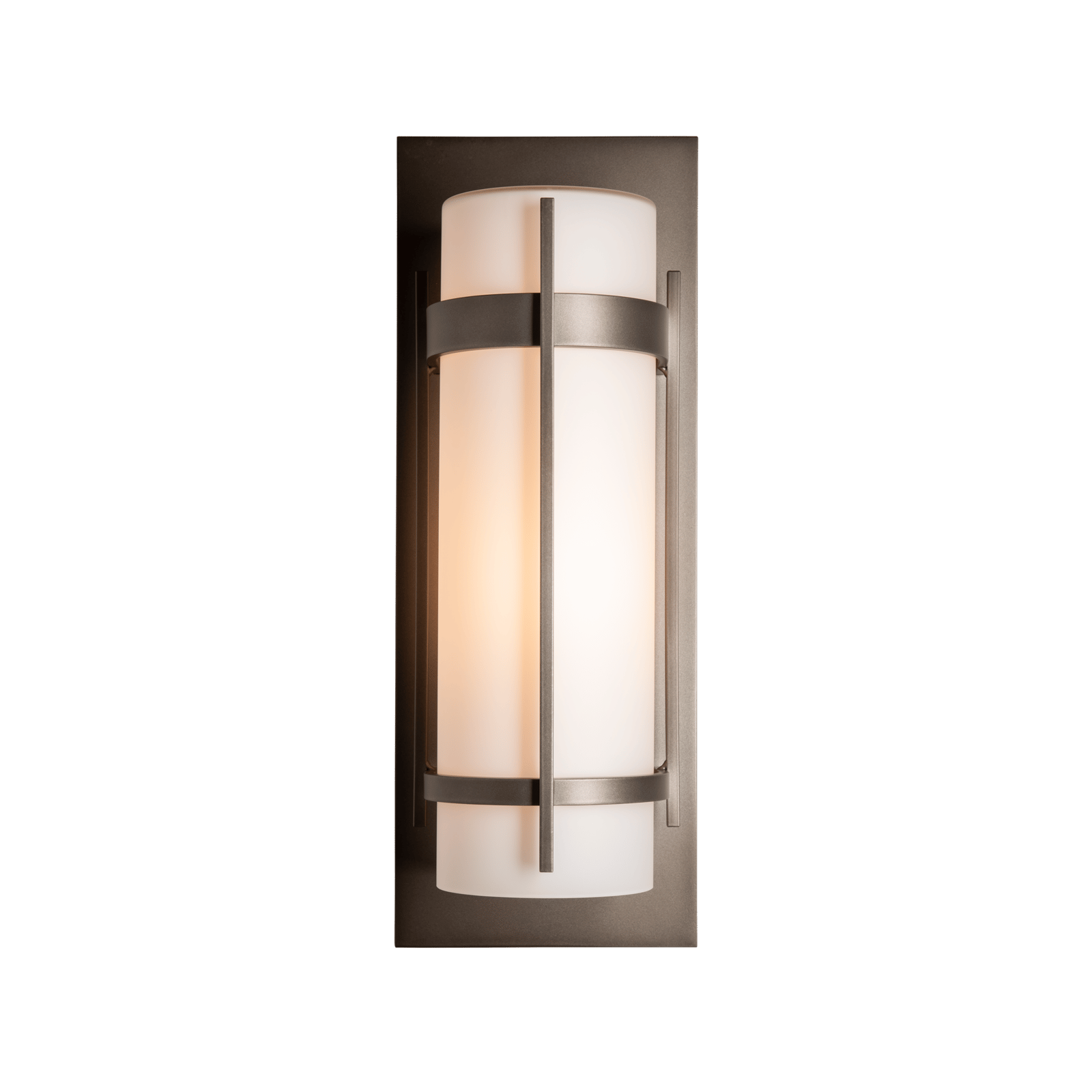 Hubbardton Forge Banded Large Outdoor Sconce Outdoor l Wall Hubbardton Forge Coastal Dark Smoke  