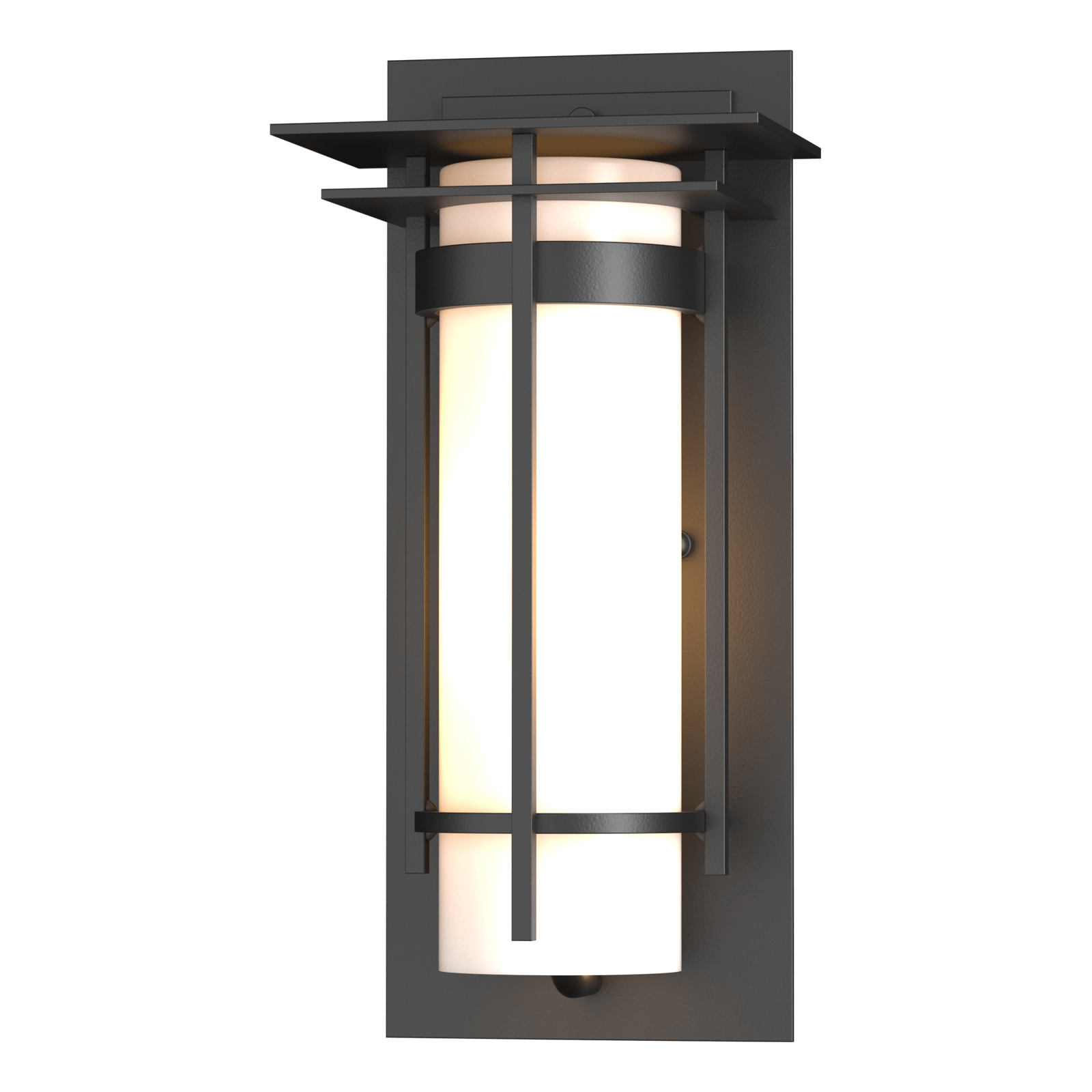 Hubbardton Forge Banded with Top Plate Small Outdoor Sconce Outdoor l Wall Hubbardton Forge Coastal Black  