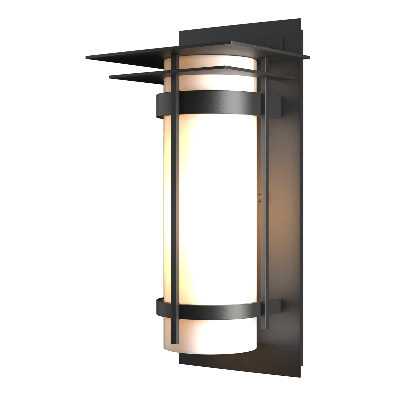 Hubbardton Forge Banded with Top Plate Outdoor Sconce Outdoor l Wall Hubbardton Forge Coastal Black  