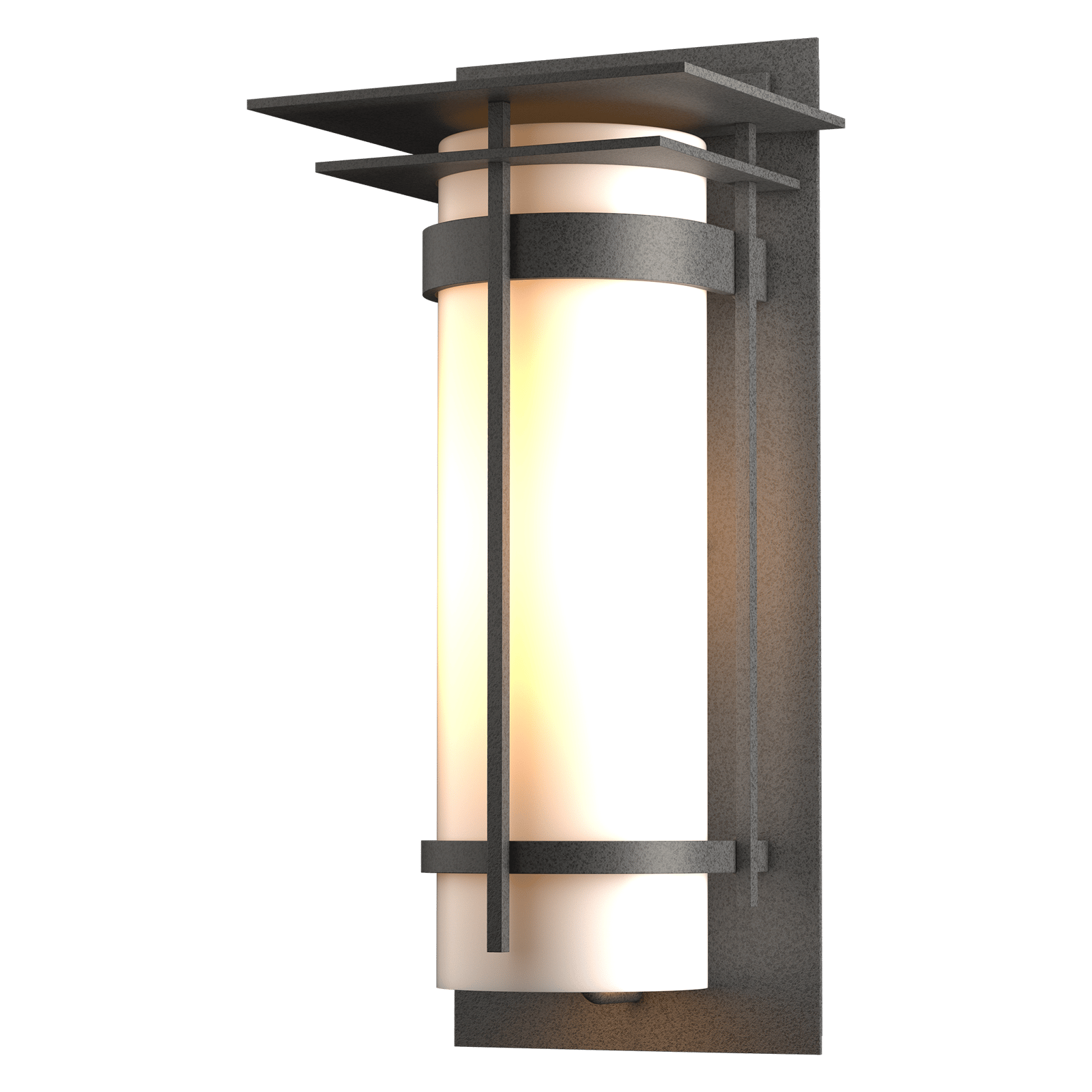 Hubbardton Forge Banded with Top Plate Large Outdoor Sconce Outdoor l Wall Hubbardton Forge Coastal Natural Iron  