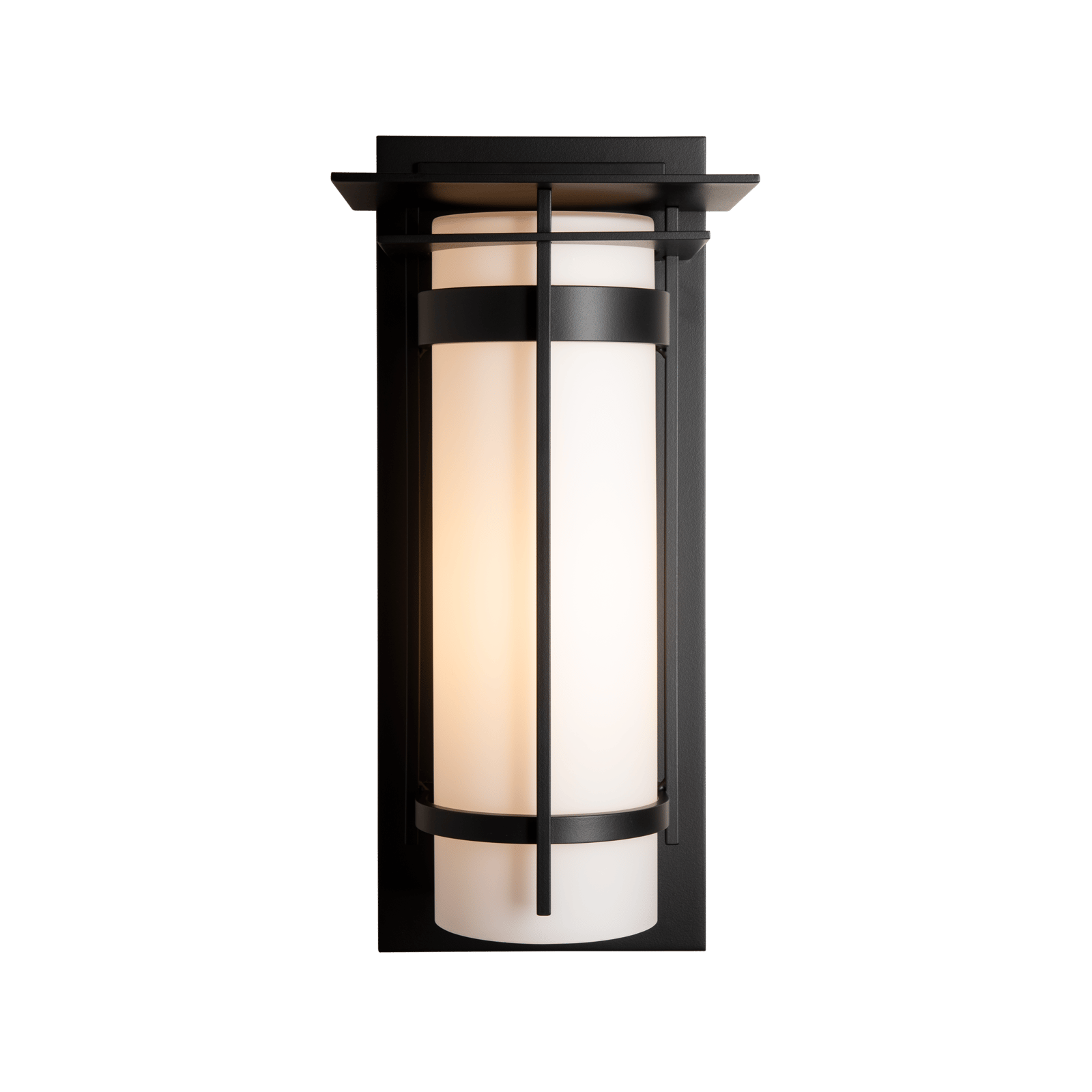 Hubbardton Forge Banded with Top Plate Large Outdoor Sconce Outdoor l Wall Hubbardton Forge Coastal Black  