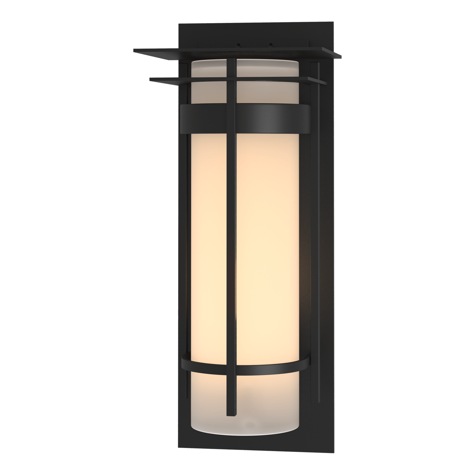 Hubbardton Forge Banded with Top Plate Extra Large Outdoor Sconce Outdoor l Wall Hubbardton Forge Coastal Black  