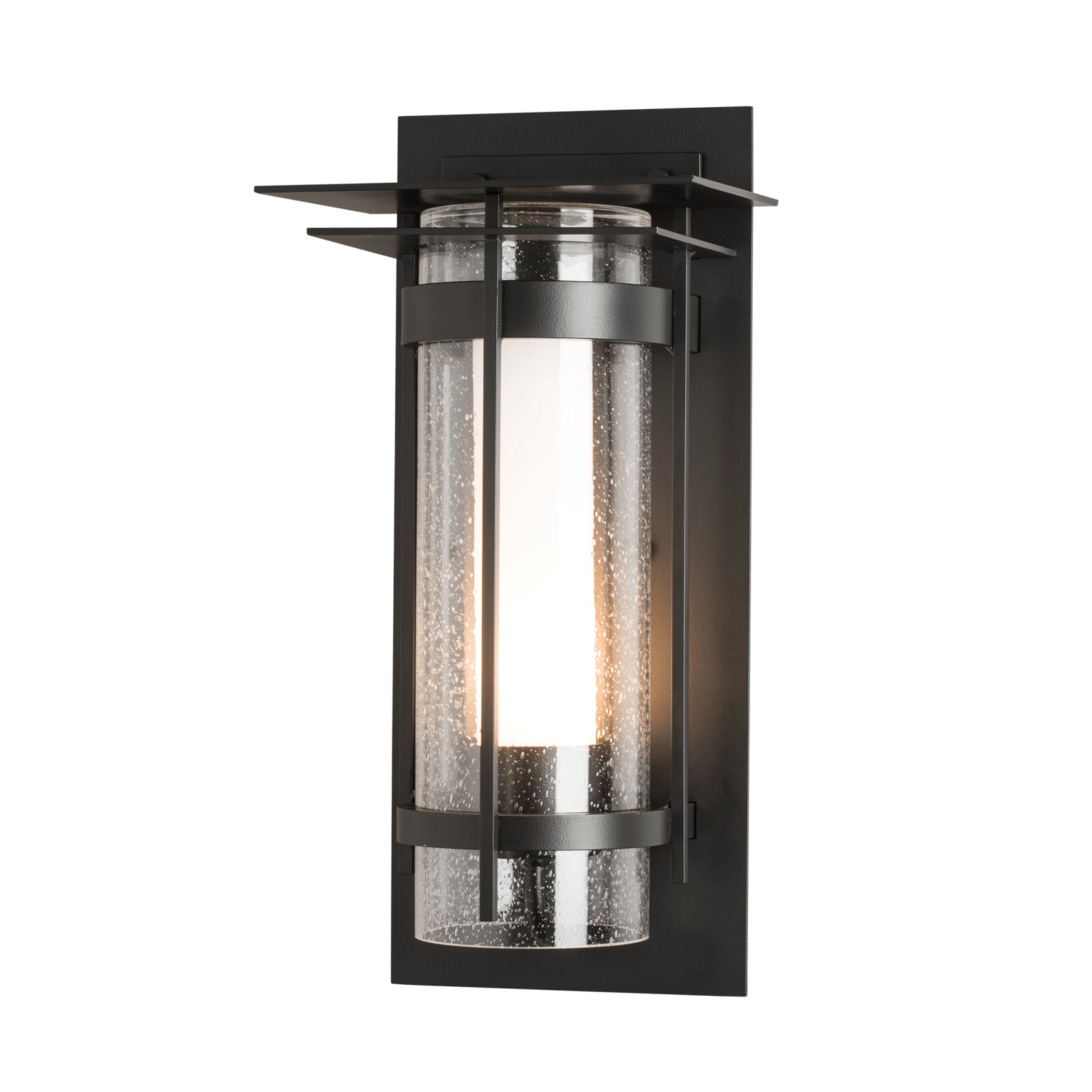 Hubbardton Forge Torch with Top Plate Outdoor Sconce Outdoor l Wall Hubbardton Forge Coastal Black  