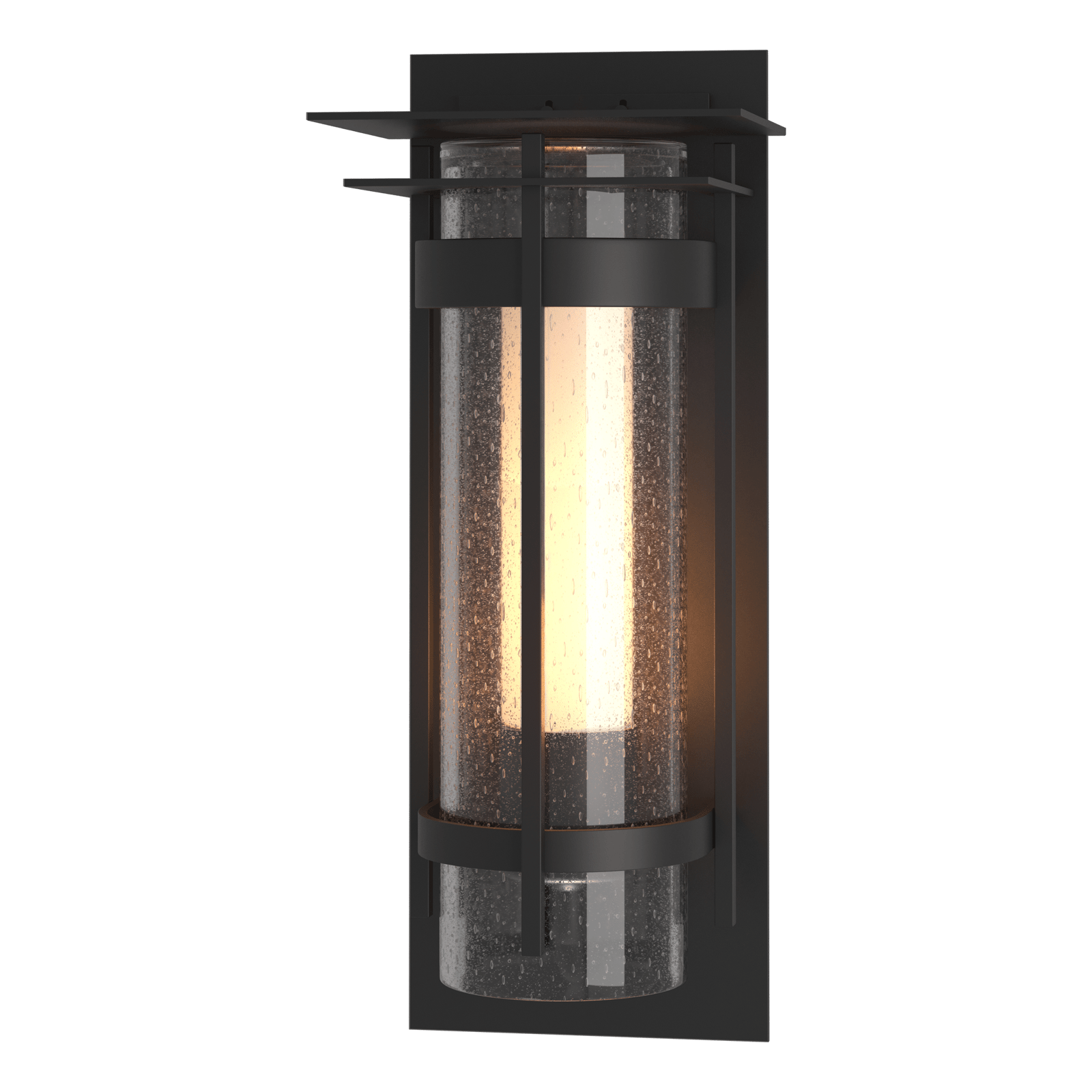 Hubbardton Forge Torch with Top Plate Large Outdoor Sconce Outdoor l Wall Hubbardton Forge Coastal Black  