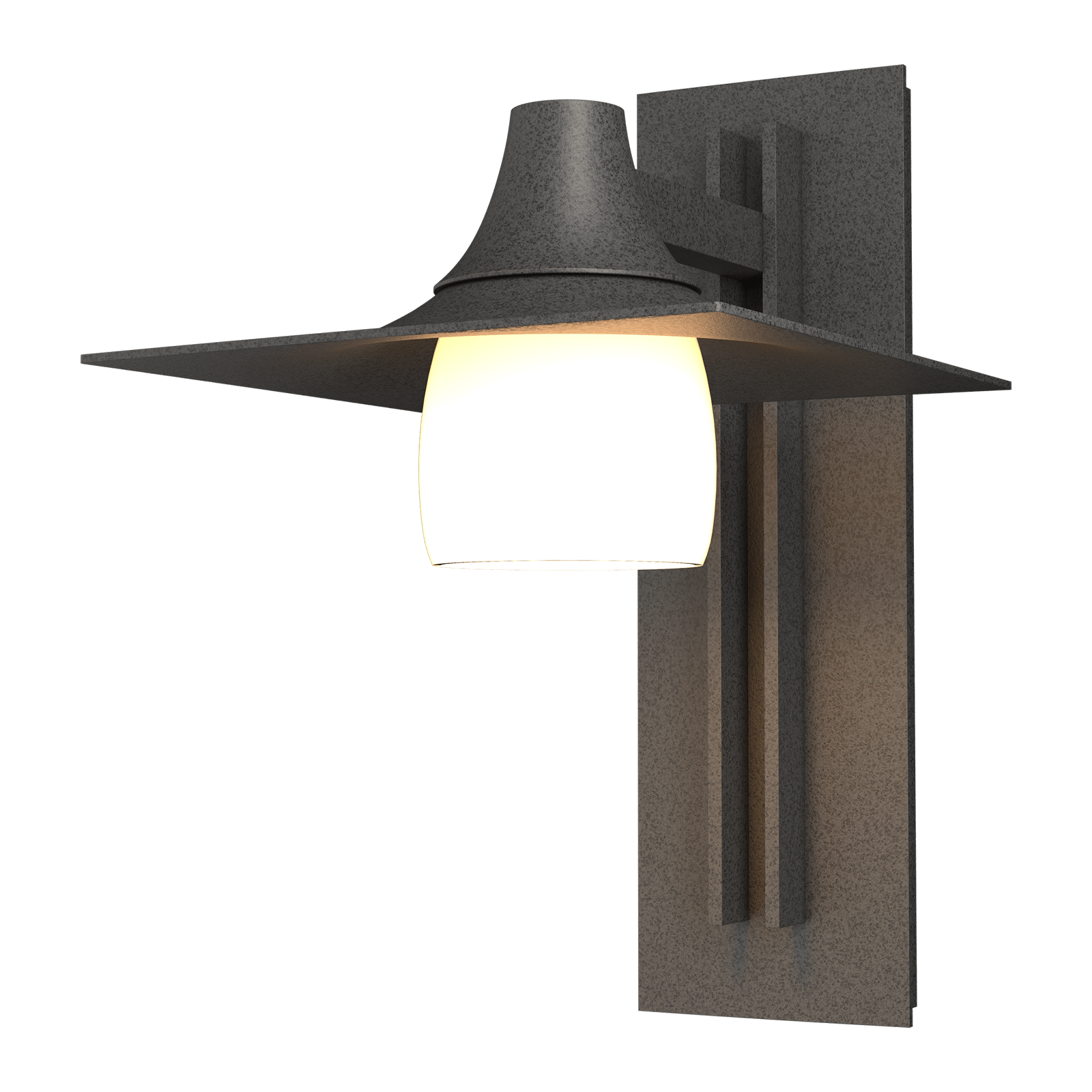 Hubbardton Forge Hood Large Outdoor Sconce Outdoor l Wall Hubbardton Forge Coastal Natural Iron Opal Glass (GG) 