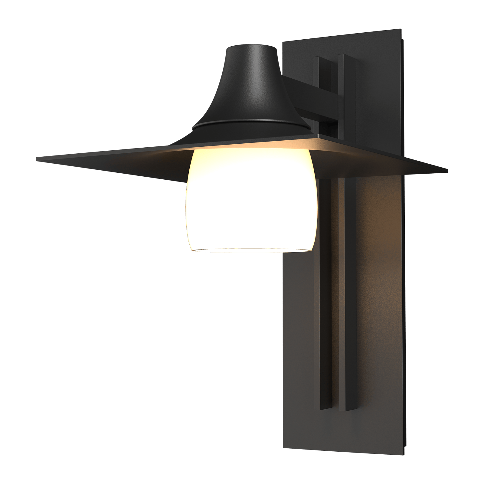 Hubbardton Forge Hood Large Outdoor Sconce Outdoor l Wall Hubbardton Forge Coastal Black Opal Glass (GG) 