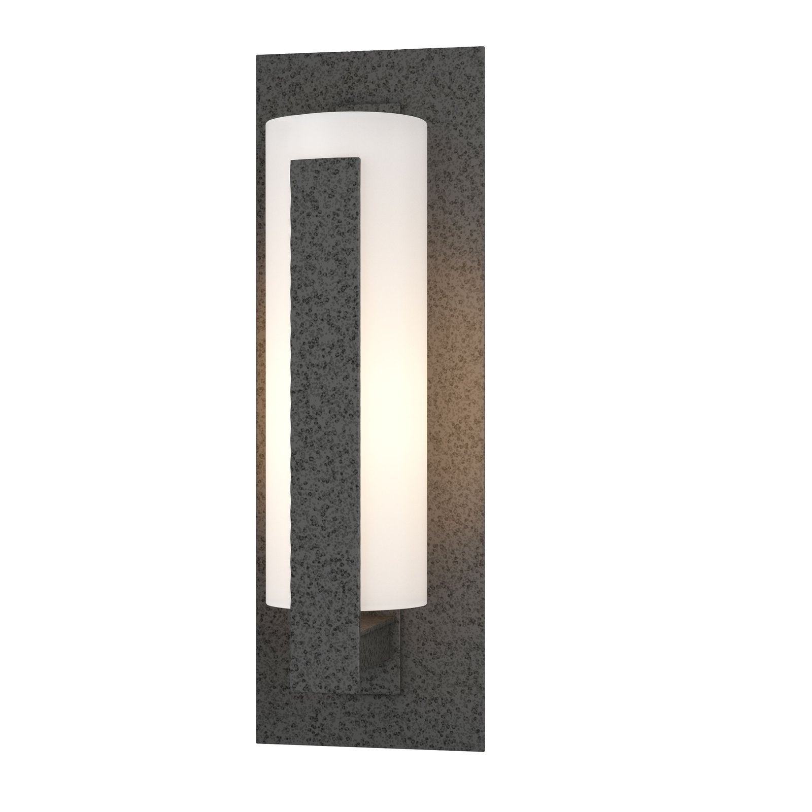 Hubbardton Forge Forged Vertical Bars Small Outdoor Sconce Outdoor l Wall Hubbardton Forge Coastal Natural Iron Opal Glass (GG) 