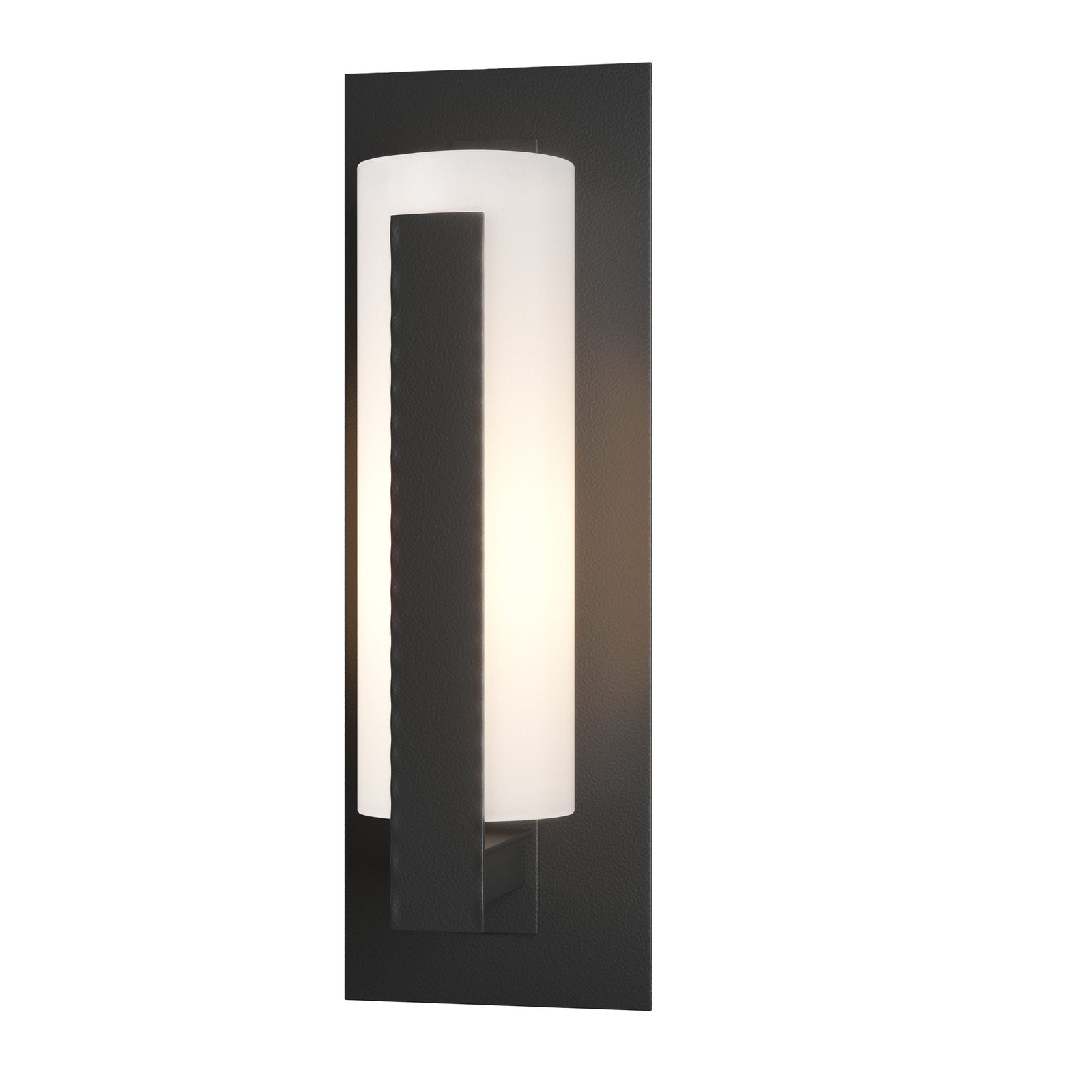 Hubbardton Forge Forged Vertical Bars Small Outdoor Sconce Outdoor l Wall Hubbardton Forge Coastal Black Opal Glass (GG) 