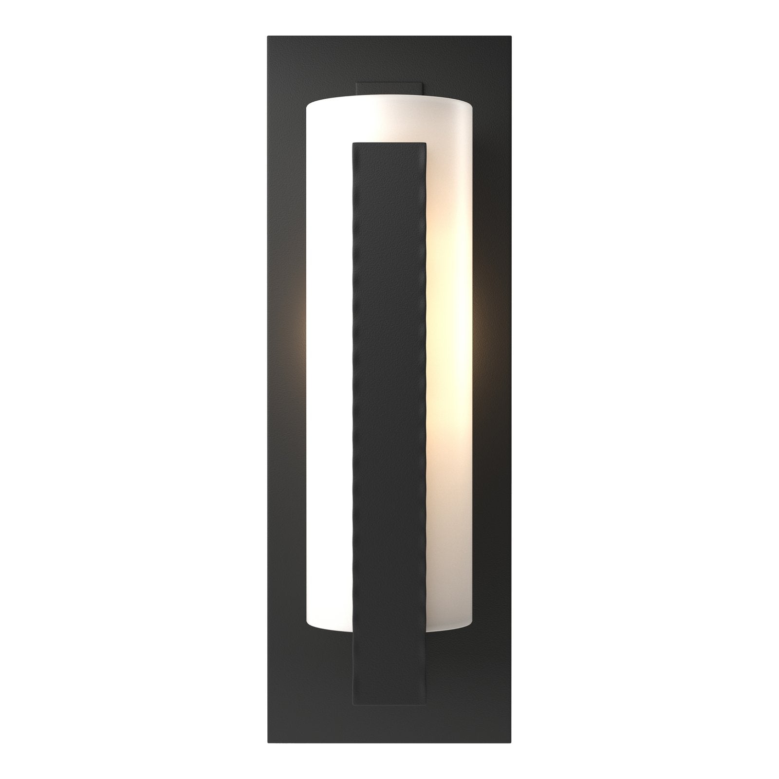 Hubbardton Forge Forged Vertical Bars Outdoor Sconce Outdoor l Wall Hubbardton Forge Coastal Black Opal Glass (GG) 