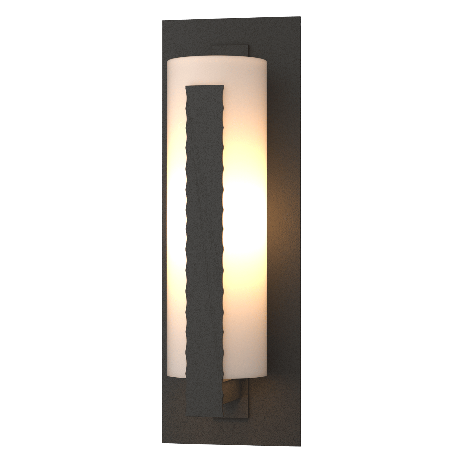 Hubbardton Forge Forged Vertical Bars Large Outdoor Sconce Outdoor l Wall Hubbardton Forge Coastal Natural Iron Opal Glass (GG) 