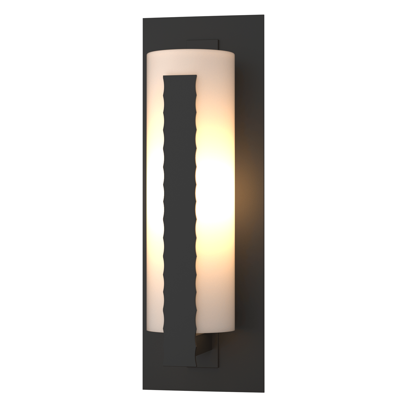 Hubbardton Forge Forged Vertical Bars Large Outdoor Sconce Outdoor l Wall Hubbardton Forge Coastal Black Opal Glass (GG) 