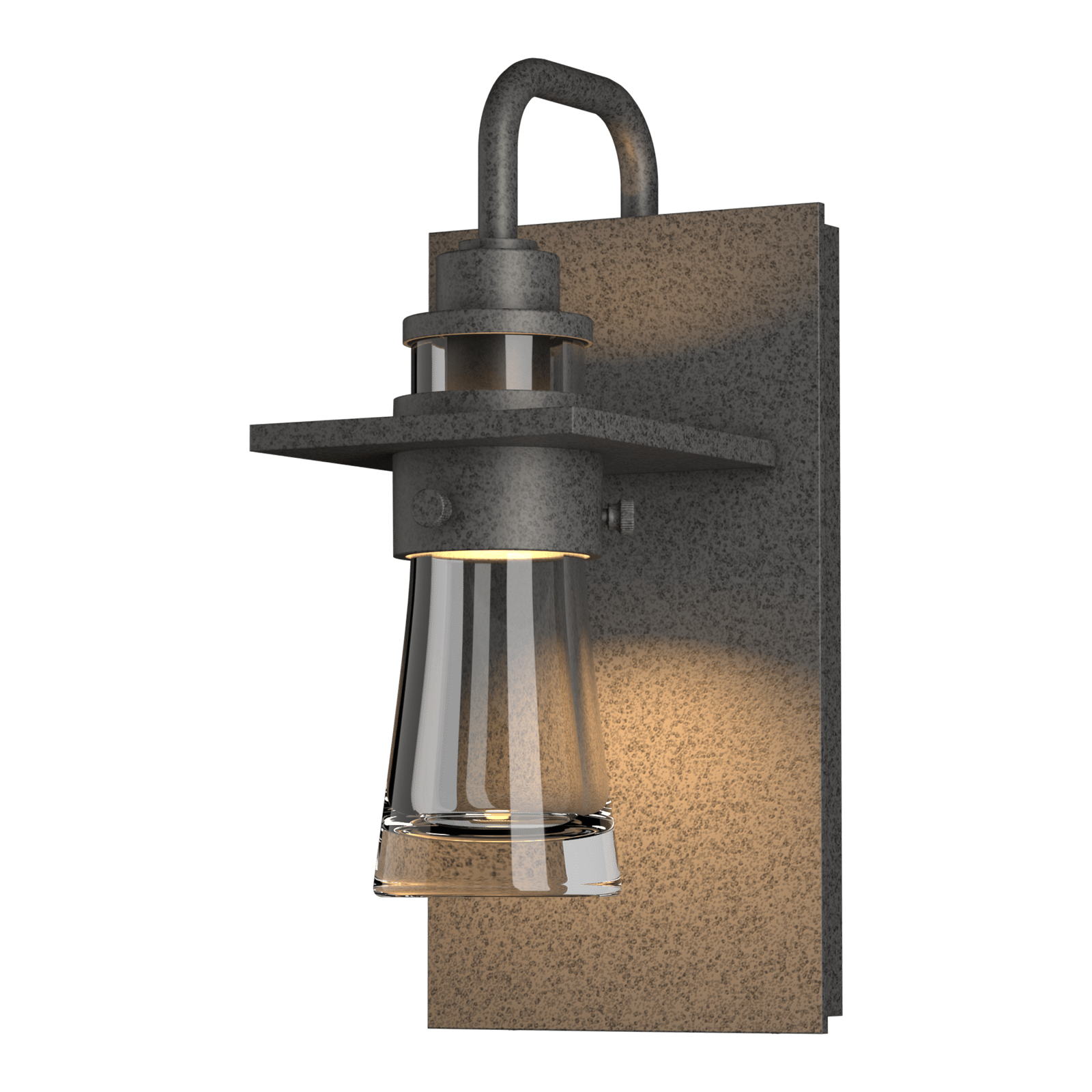 Hubbardton Forge Erlenmeyer Small Outdoor Sconce Outdoor l Wall Hubbardton Forge Coastal Natural Iron Clear Glass (ZM) 