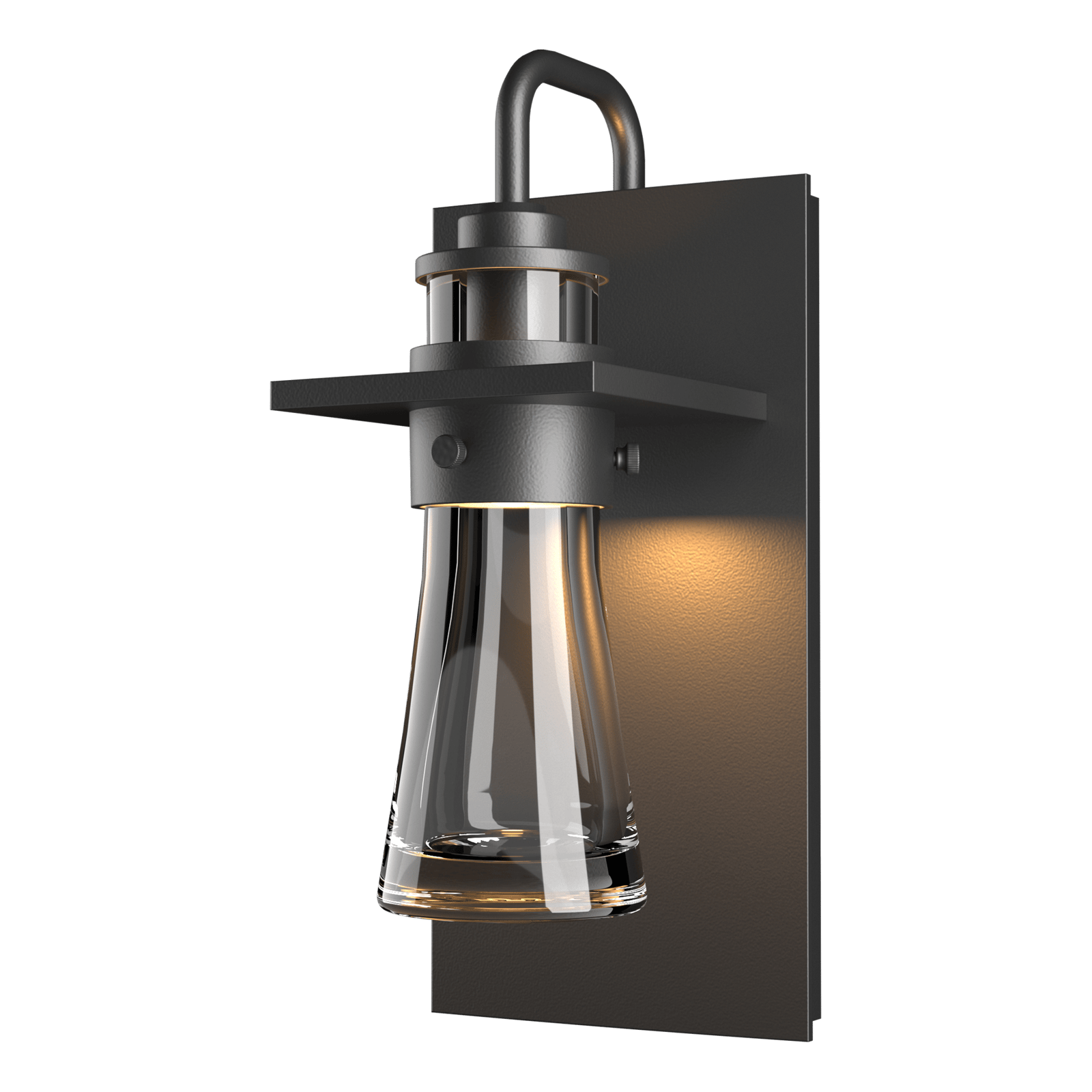 Hubbardton Forge Erlenmeyer Medium Outdoor Sconce Outdoor l Wall Hubbardton Forge Coastal Black Clear Glass (ZM) 