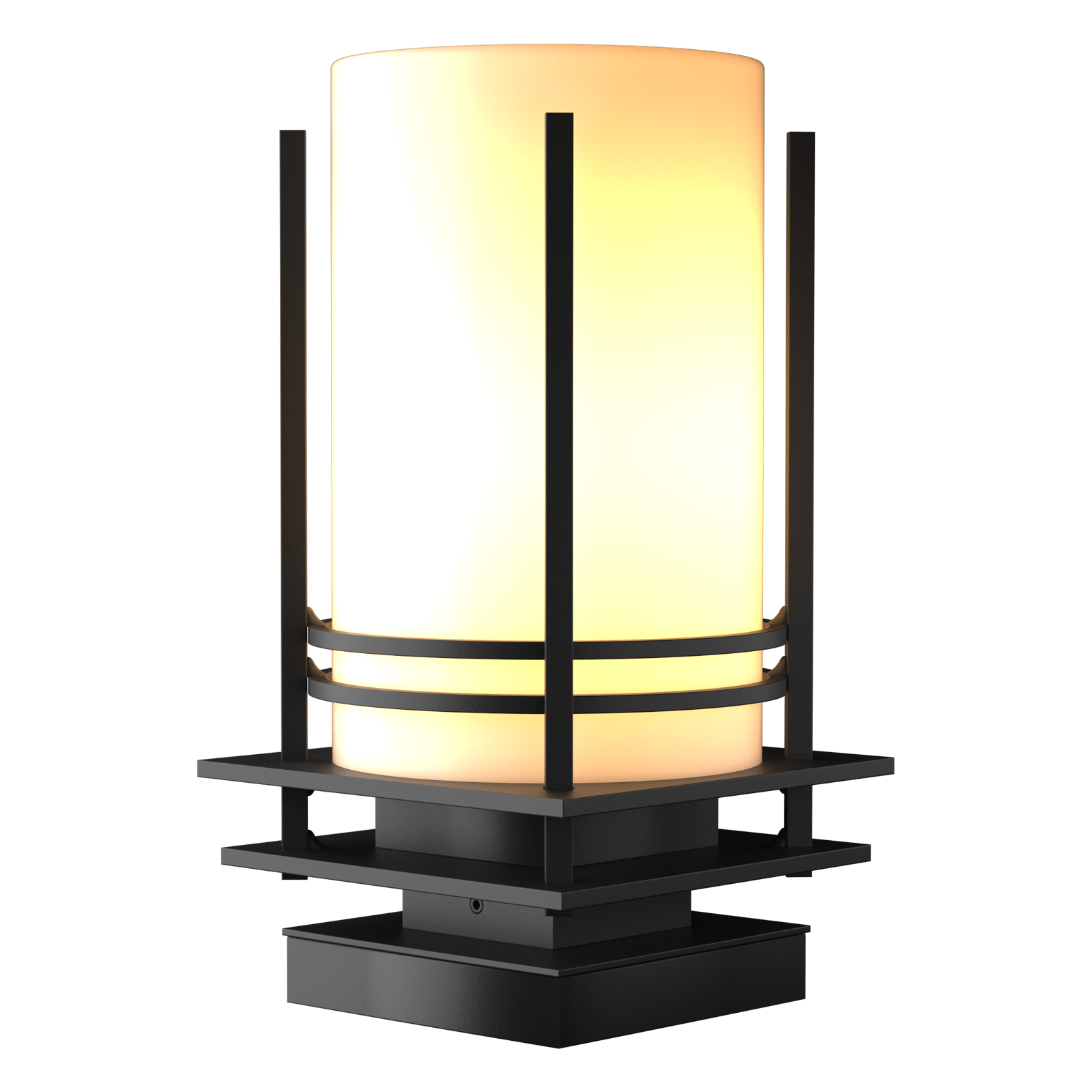 Hubbardton Forge Banded Outdoor Pier Mount Outdoor l Wall Hubbardton Forge Coastal Black Opal Glass (GG) 