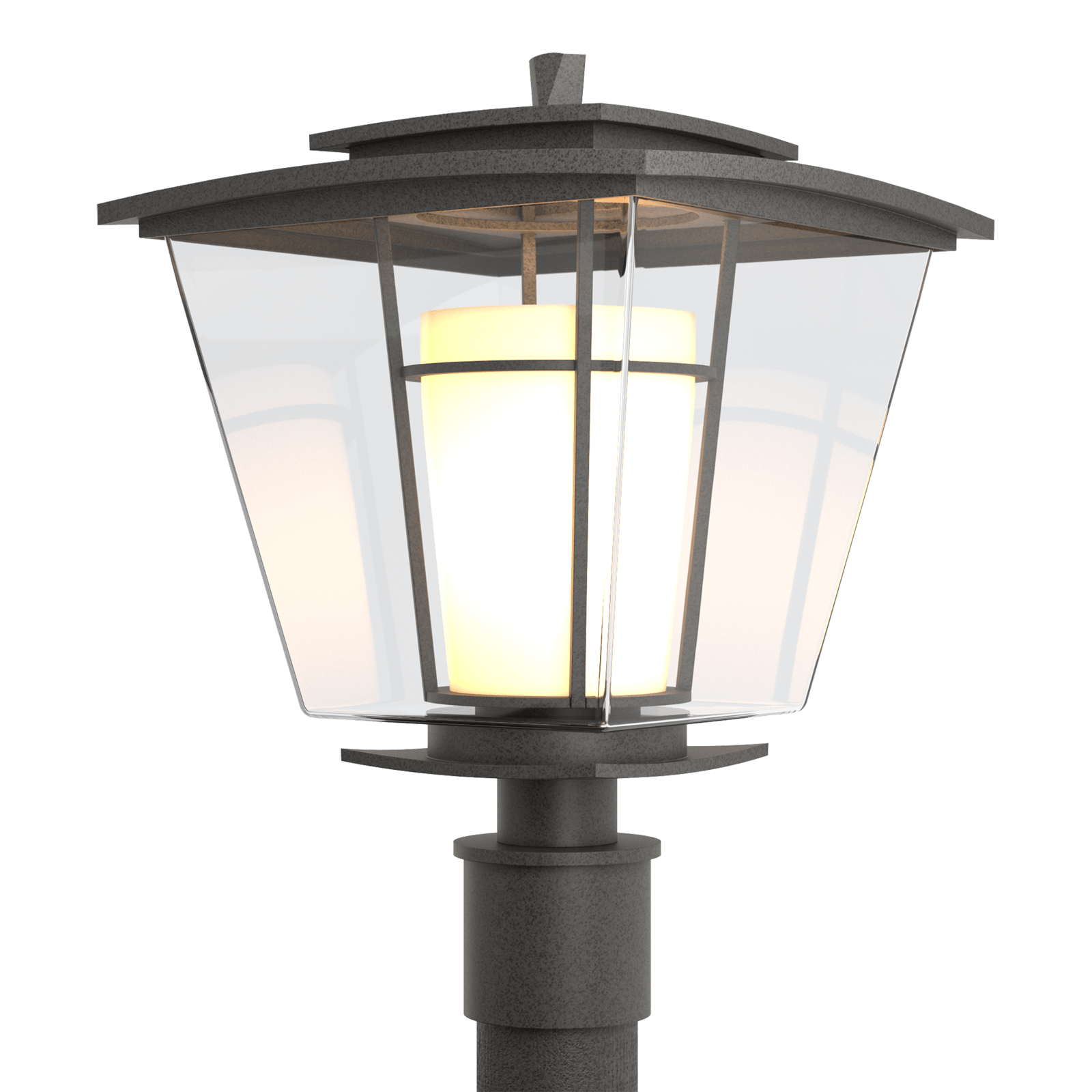 Hubbardton Forge Beacon Hall Outdoor Post Light Outdoor l Post/Pier Mounts Hubbardton Forge Coastal Natural Iron Clear Glass with Opal Diffuser (ZU) 