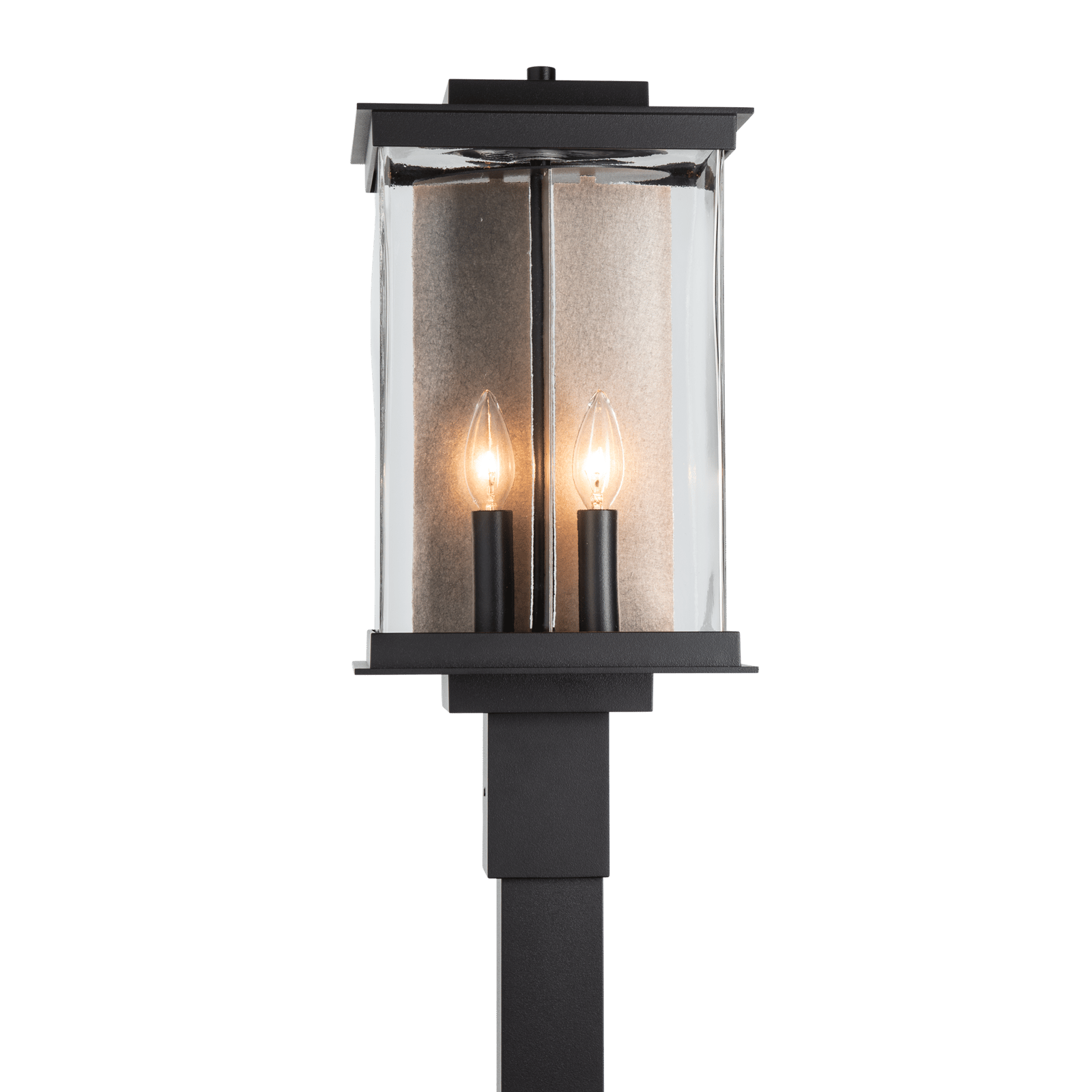 Hubbardton Forge Kingston Outdoor Post Light Outdoor l Post/Pier Mounts Hubbardton Forge Coastal Black Clear Glass (ZM) Translucent Soft Gold
