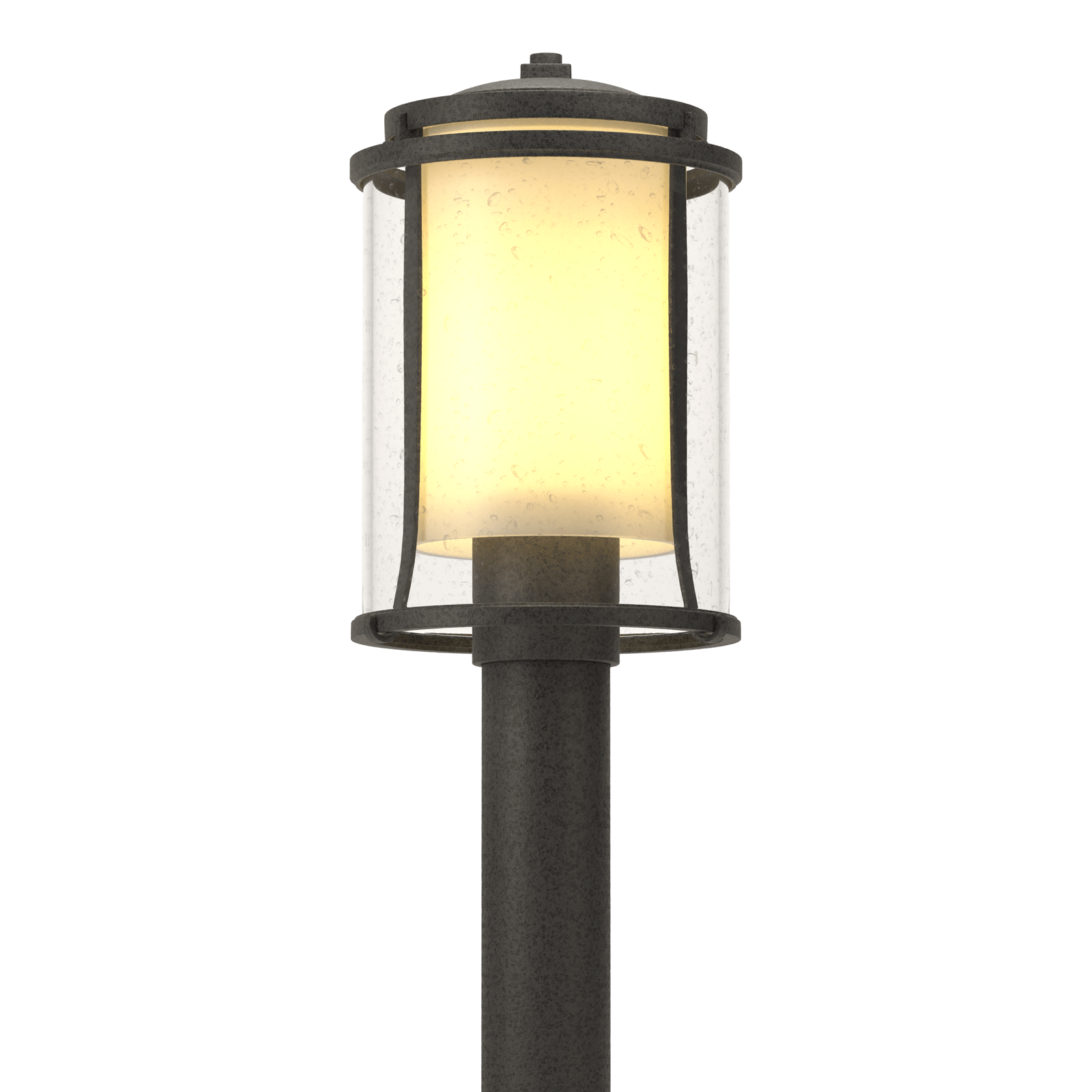 Hubbardton Forge Meridian Outdoor Post Light Outdoor l Post/Pier Mounts Hubbardton Forge Coastal Natural Iron Seeded Glass with Opal Diffuser (ZS) 