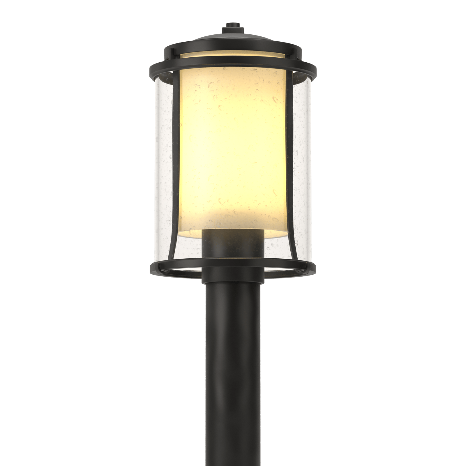 Hubbardton Forge Meridian Outdoor Post Light Outdoor l Post/Pier Mounts Hubbardton Forge Coastal Black Seeded Glass with Opal Diffuser (ZS) 