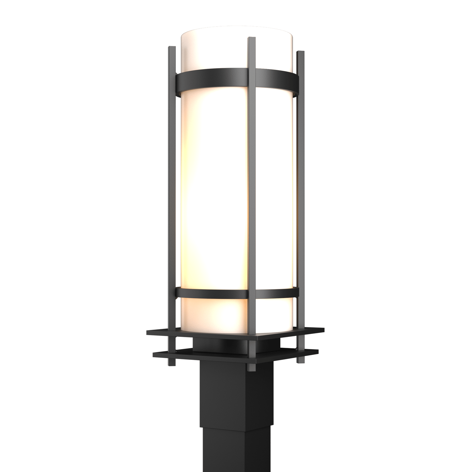 Hubbardton Forge Banded Outdoor Post Light Outdoor l Post/Pier Mounts Hubbardton Forge Coastal Black Opal Glass (GG) 