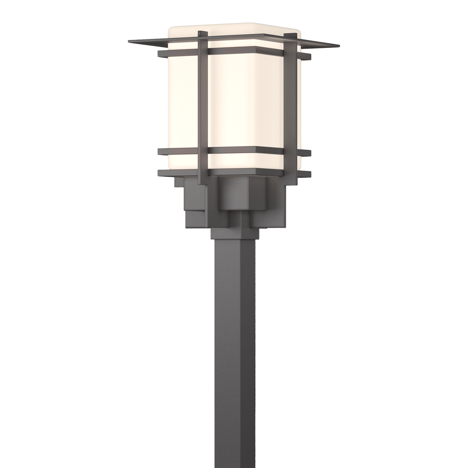 Hubbardton Forge Tourou Large Outdoor Post Light Outdoor l Post/Pier Mounts Hubbardton Forge Coastal Burnished Steel Opal Glass (GG) 