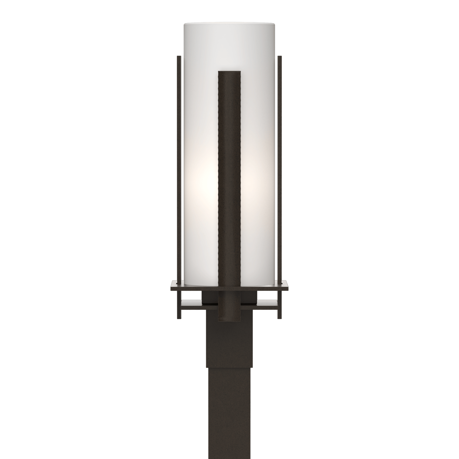 Hubbardton Forge Forged Vertical Bars Outdoor Post Light Outdoor l Post/Pier Mounts Hubbardton Forge Coastal Oil Rubbed Bronze Opal Glass (GG) 