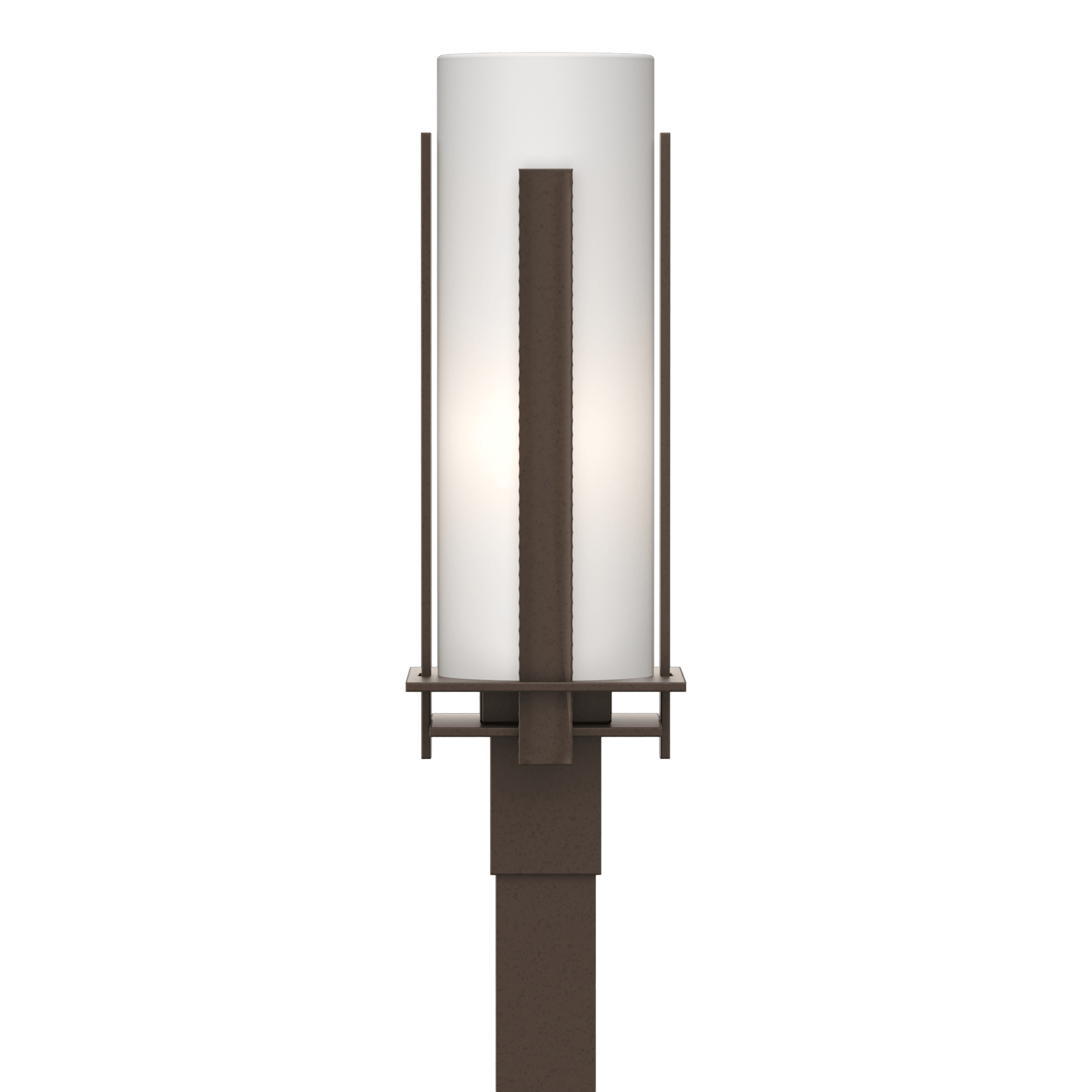 Hubbardton Forge Forged Vertical Bars Outdoor Post Light Outdoor l Post/Pier Mounts Hubbardton Forge Coastal Bronze Opal Glass (GG) 
