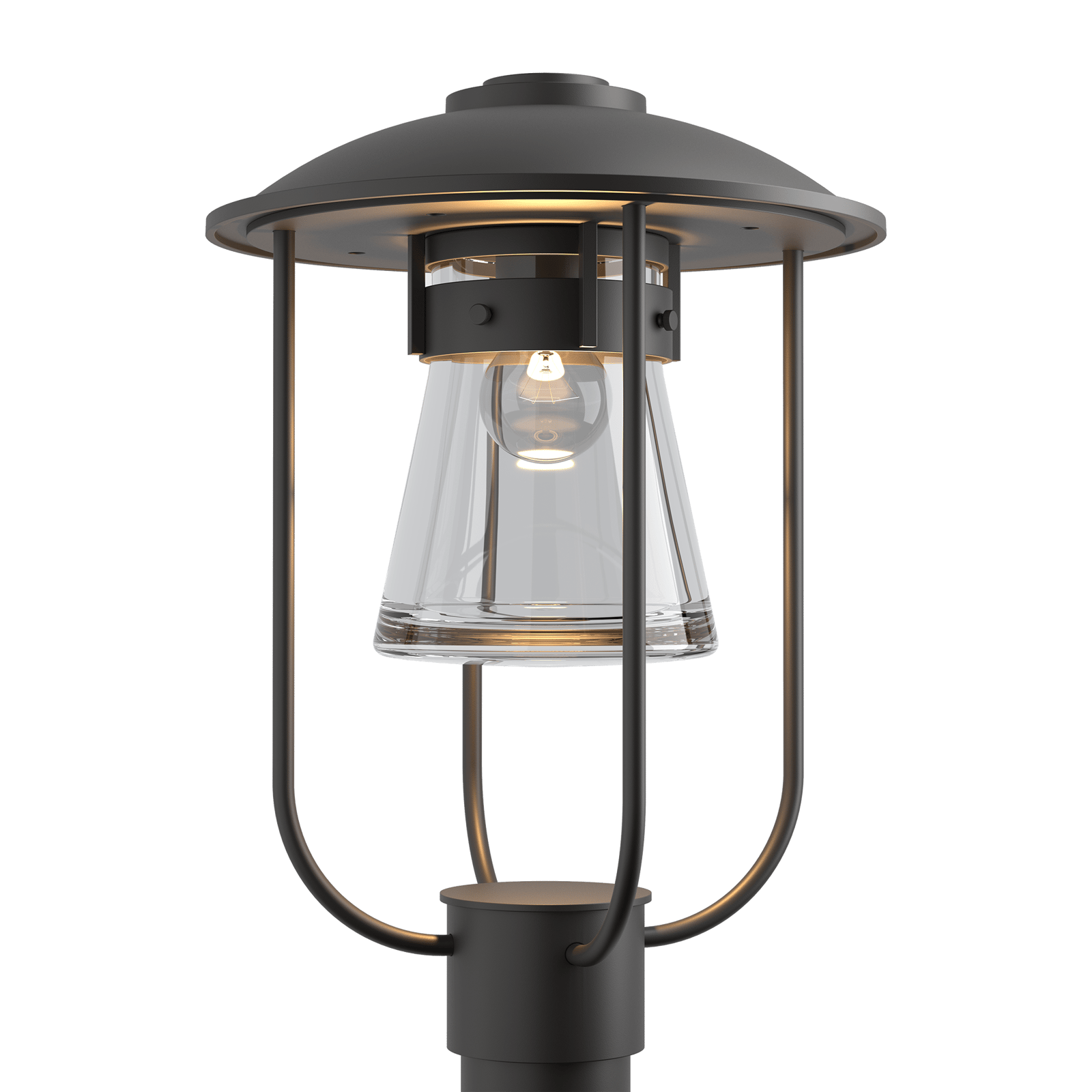 Hubbardton Forge Erlenmeyer Outdoor Post Light Outdoor l Post/Pier Mounts Hubbardton Forge Coastal Oil Rubbed Bronze Clear Glass (ZM) 