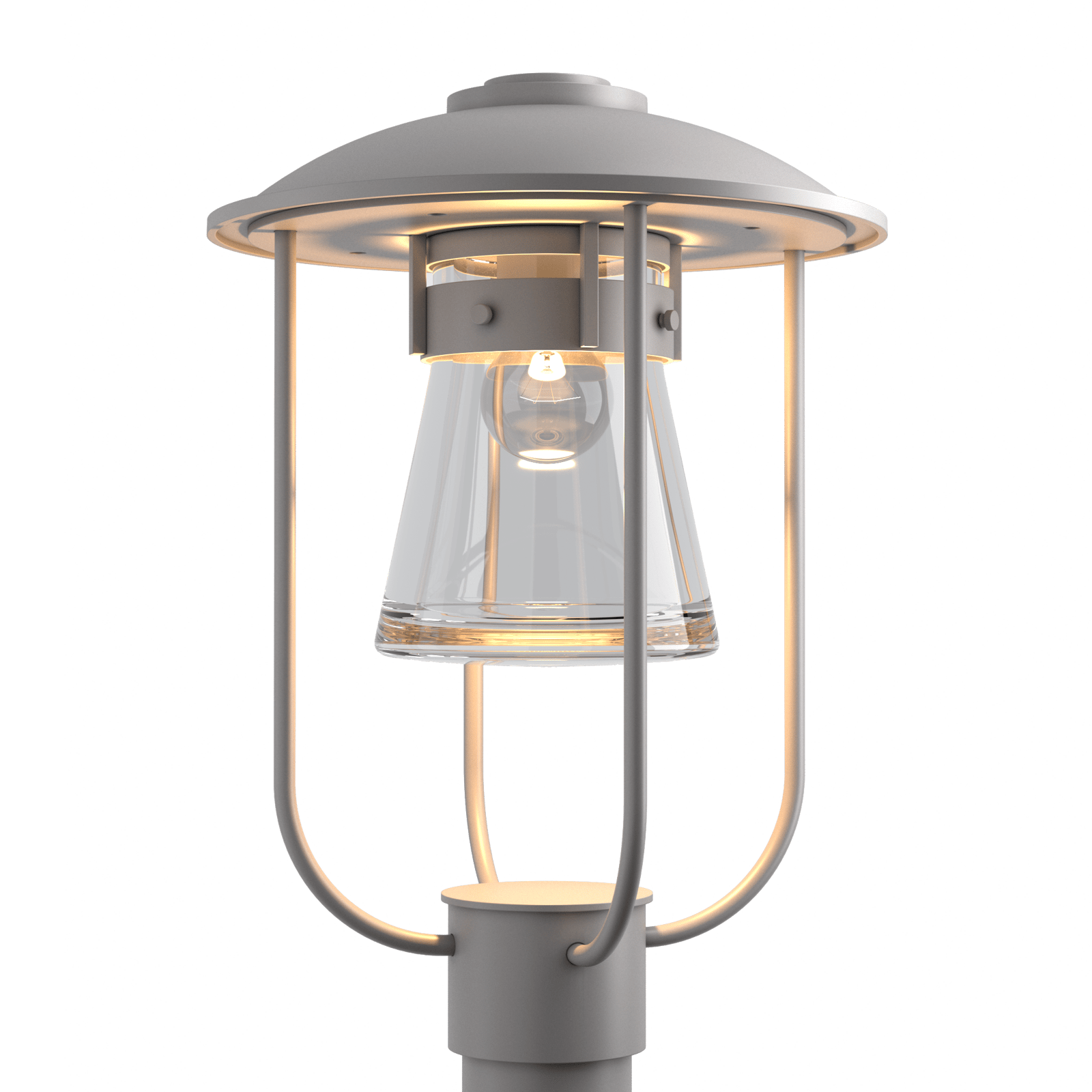 Hubbardton Forge Erlenmeyer Outdoor Post Light Outdoor l Post/Pier Mounts Hubbardton Forge Coastal Burnished Steel Clear Glass (ZM) 