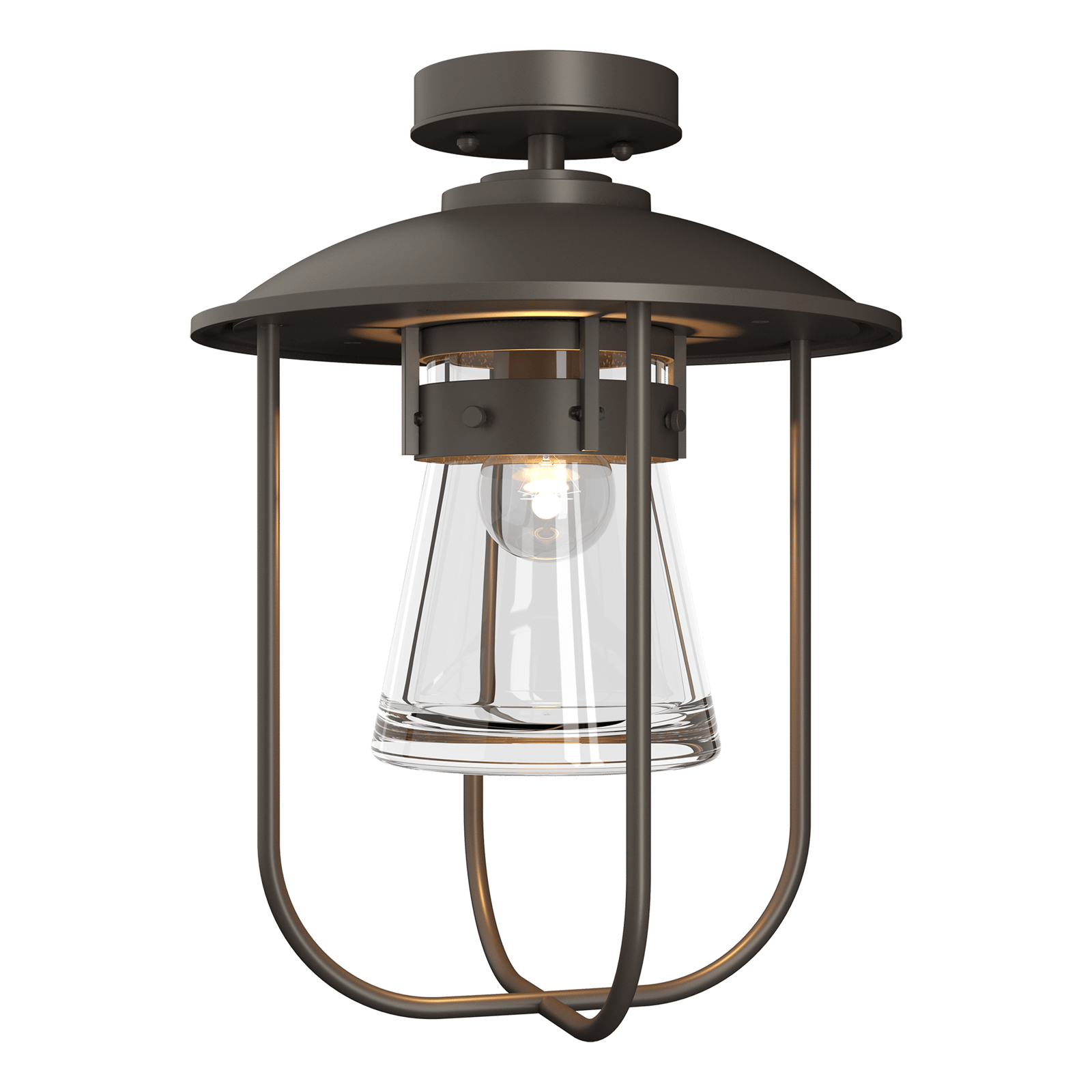 Hubbardton Forge Erlenmeyer Outdoor Semi-Flush Outdoor l Wall Hubbardton Forge Coastal Dark Smoke Clear Glass (ZM) 