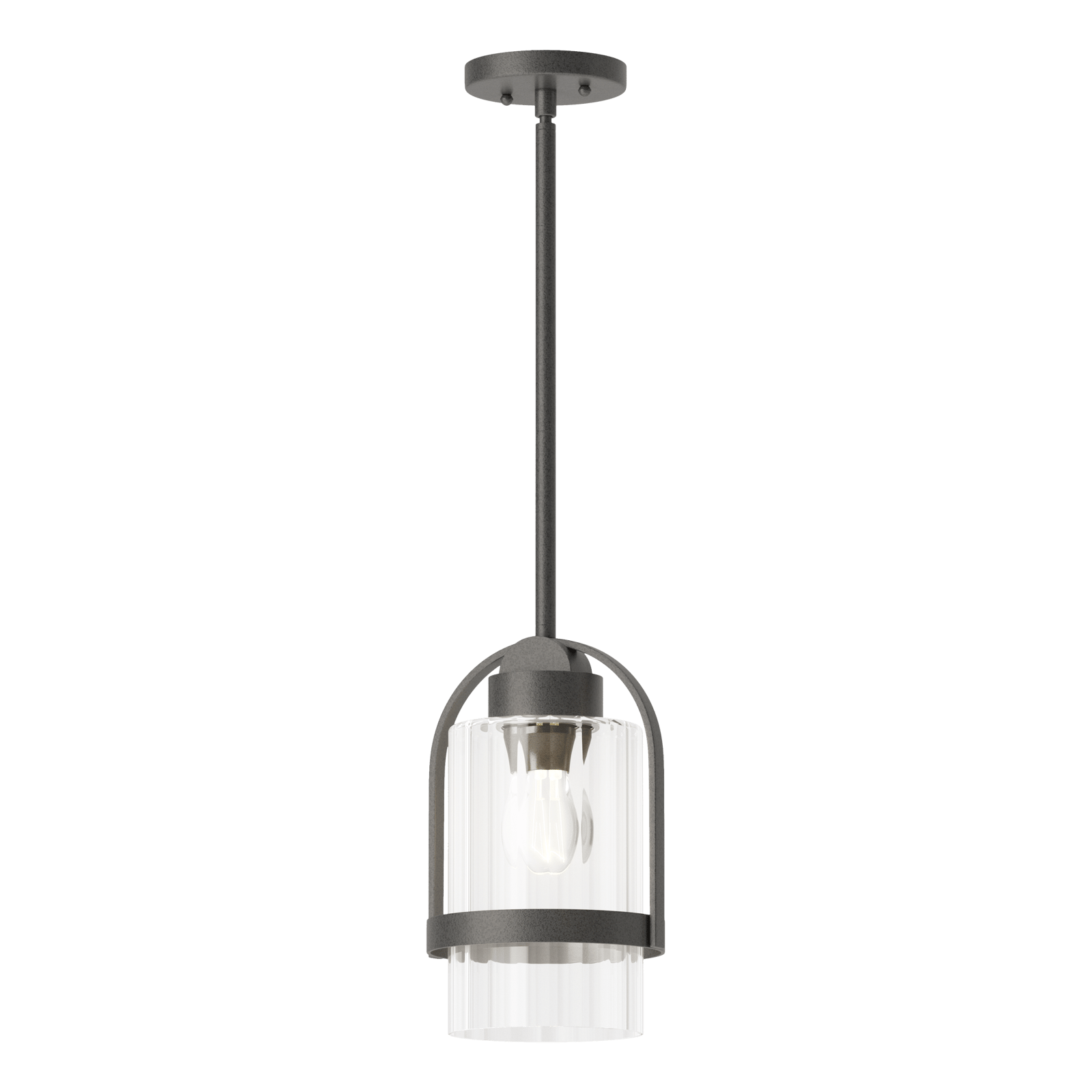 Hubbardton Forge Alcove Outdoor Pendant Outdoor Light Fixture l Hanging Hubbardton Forge Coastal Natural Iron Clear Glass (ZM) 