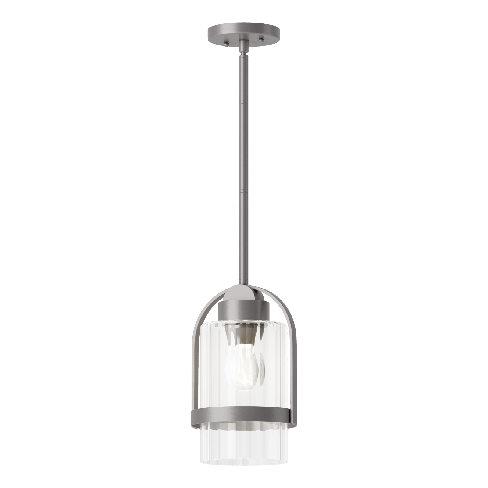 Hubbardton Forge Alcove Outdoor Pendant Outdoor Light Fixture l Hanging Hubbardton Forge Coastal Burnished Steel Clear Glass (ZM) 