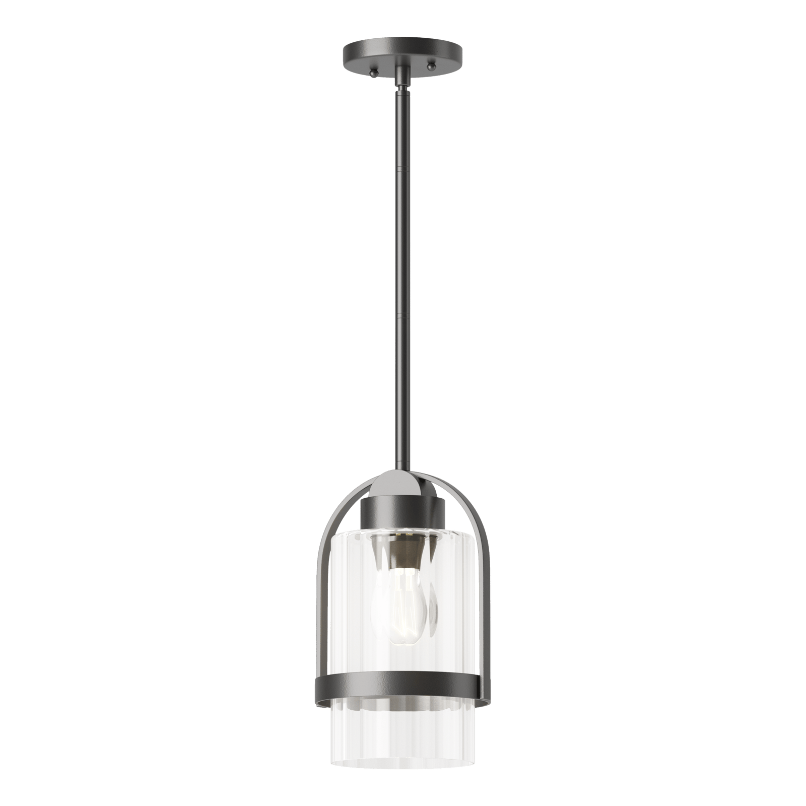 Hubbardton Forge Alcove Outdoor Pendant Outdoor Light Fixture l Hanging Hubbardton Forge Coastal Black Clear Glass (ZM) 