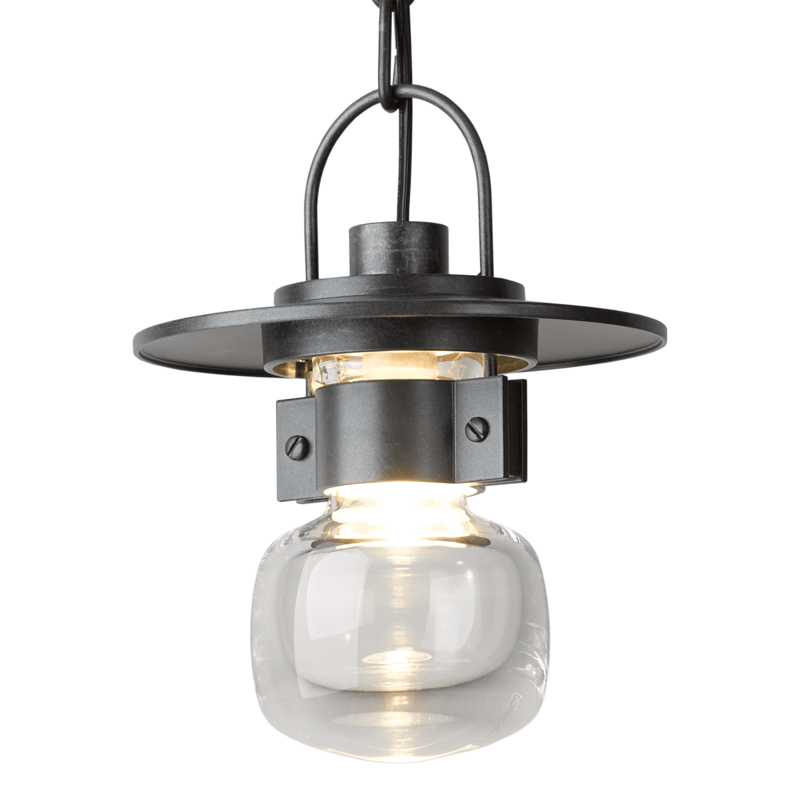 Hubbardton Forge Mason Small Outdoor Ceiling Fixture Outdoor l Wall Hubbardton Forge Coastal Burnished Steel Clear Glass (ZM) 