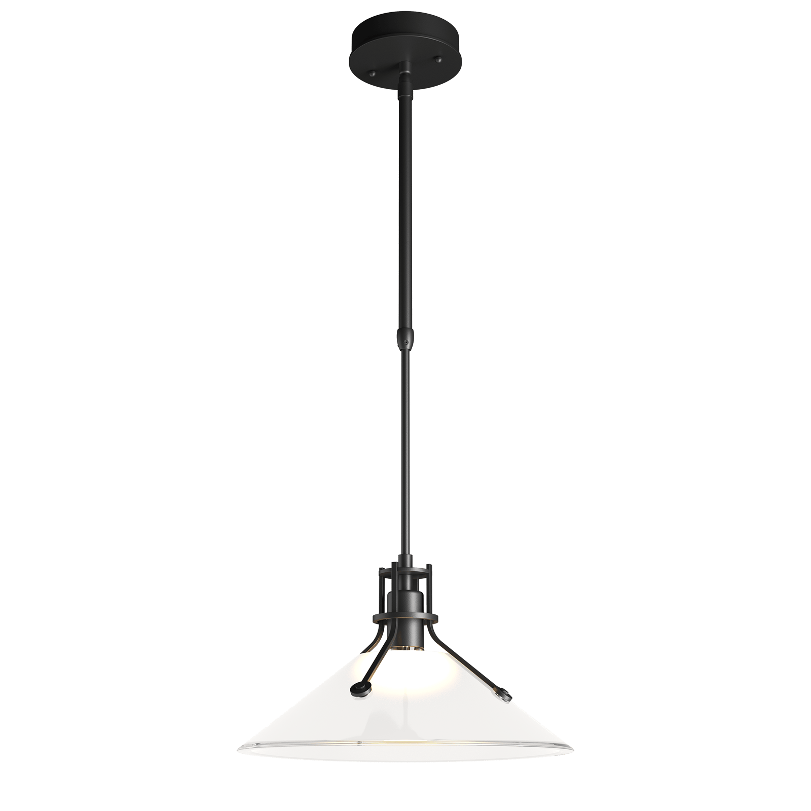 Hubbardton Forge Henry Outdoor Pendant with Glass Medium Outdoor Light Fixture l Hanging Hubbardton Forge Coastal Black Frosted Glass (FD) 