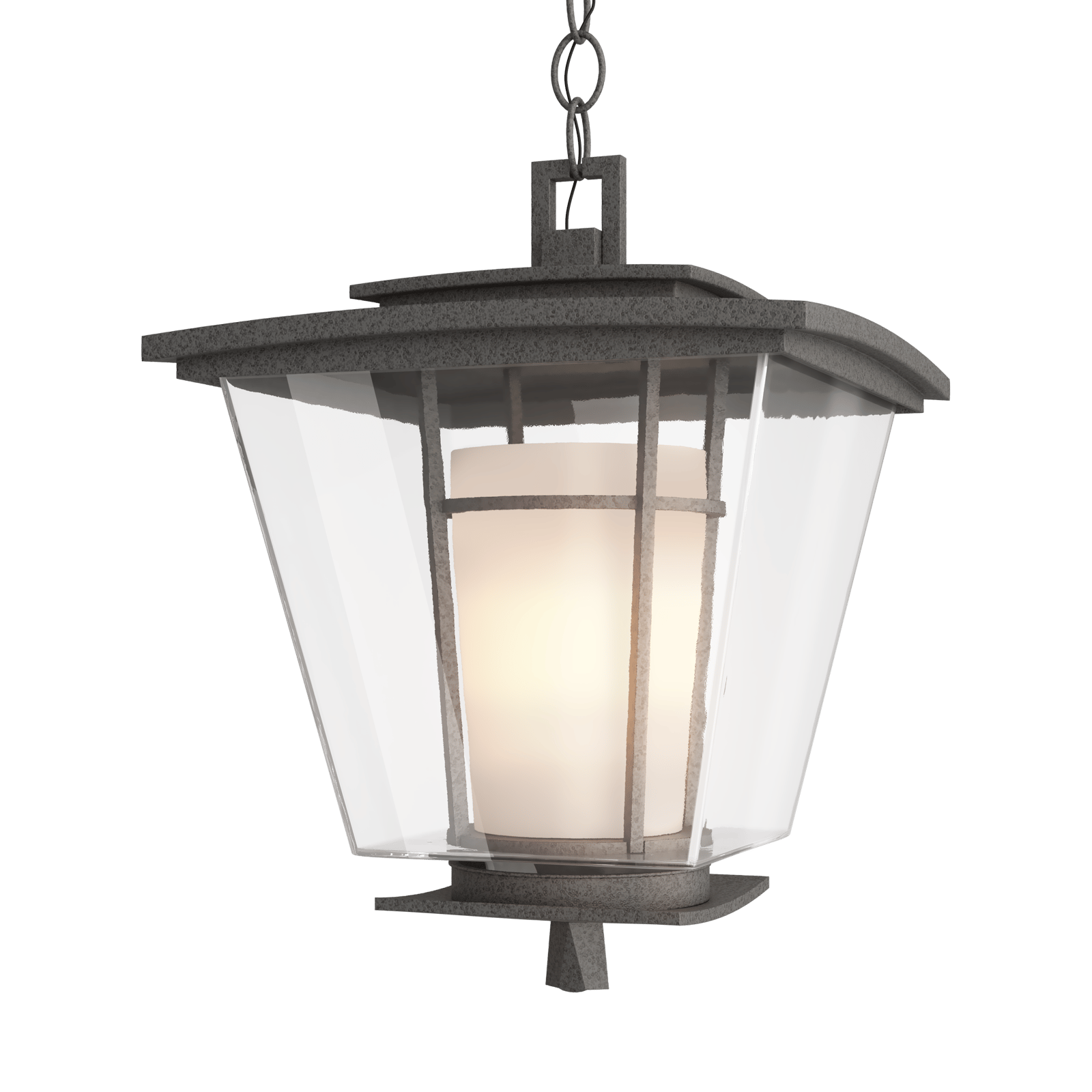 Hubbardton Forge Beacon Hall Outdoor Ceiling Fixture Outdoor l Wall Hubbardton Forge Coastal Natural Iron Clear Glass with Opal Diffuser (ZU) 