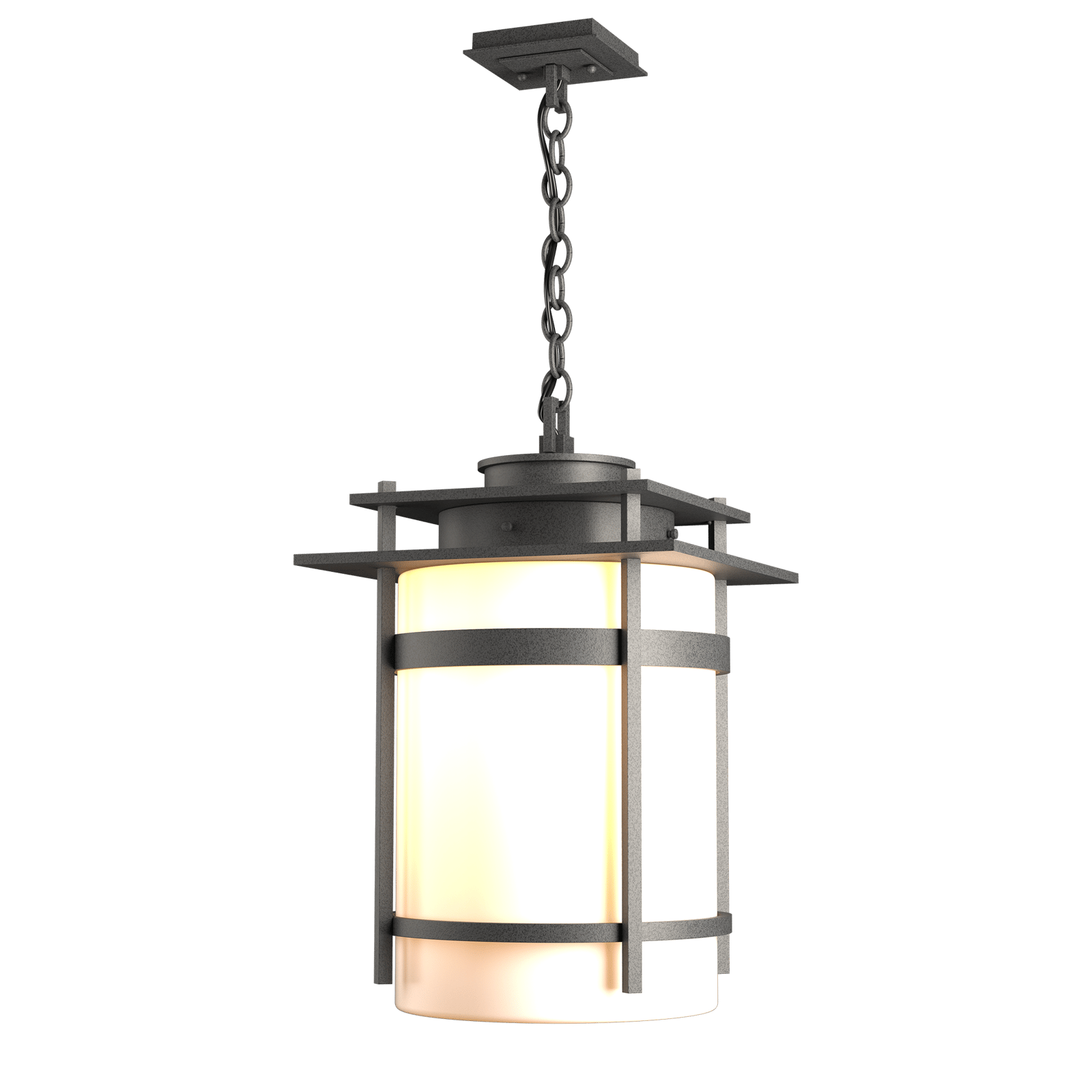 Hubbardton Forge Banded Large Outdoor Fixture Outdoor l Wall Hubbardton Forge Coastal Natural Iron Opal Glass (GG) 