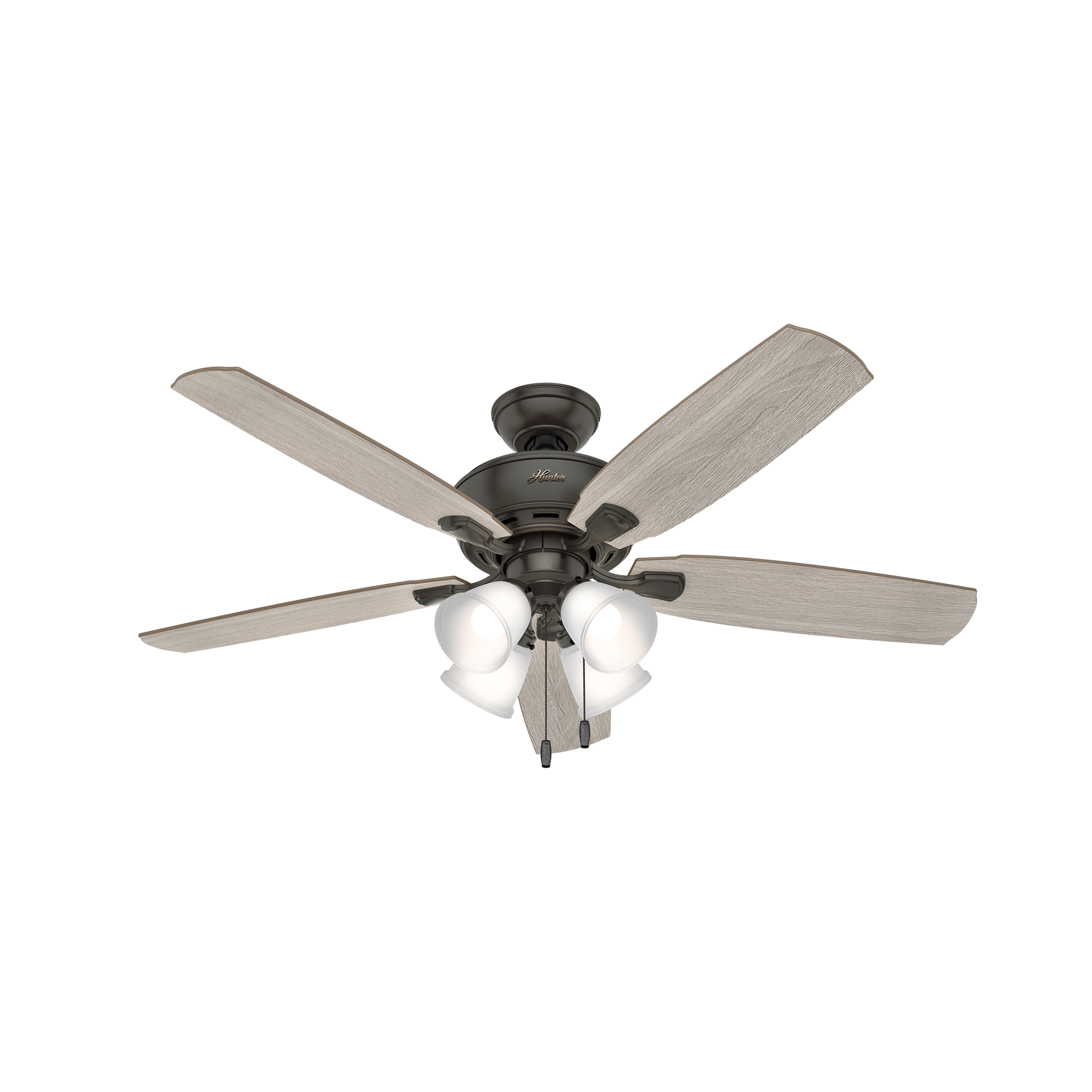 Hunter 52 inch Amberlin Ceiling Fan with LED Light Kit and Pull Chain Ceiling Fan Hunter   