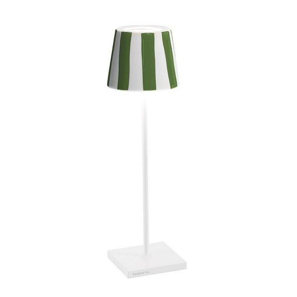 Zafferano America Poldina Lido Table Lamp Lamp Zafferano America White / Green Stripes  