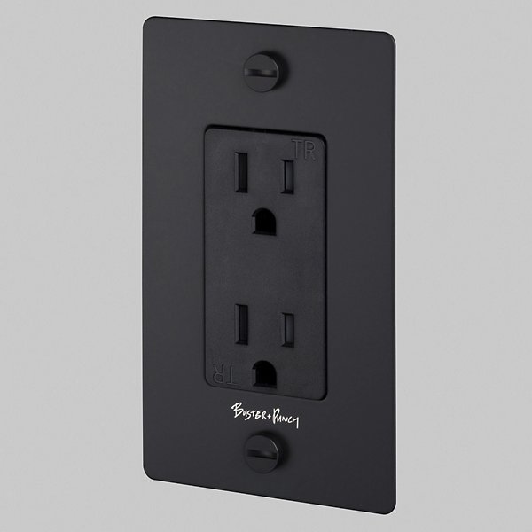 Buster + Punch 1G Duplex Outlet Complete Kit Lighting Controls Buster + Punch Black Black Black