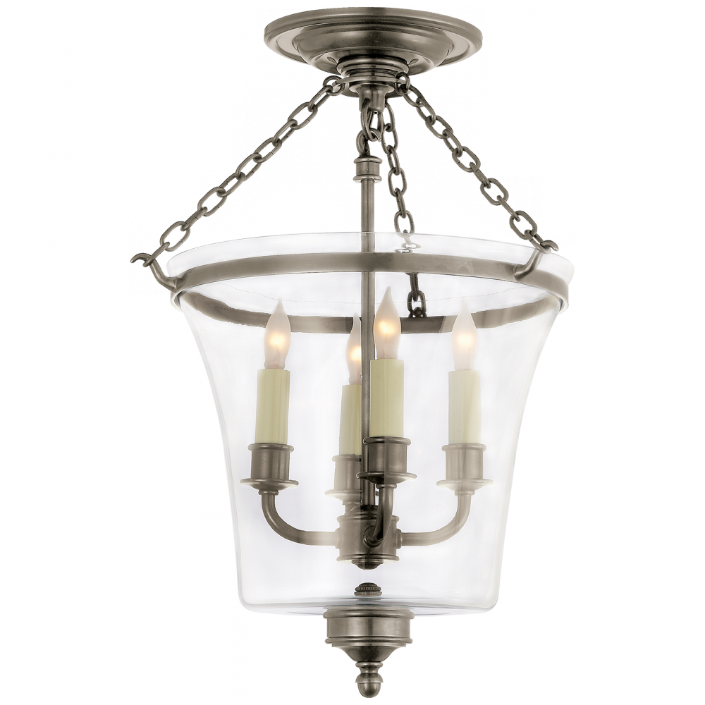 Visual Comfort & Co. Sussex Semi-Flush Bell Jar Lantern Ceiling Lights Visual Comfort & Co.   
