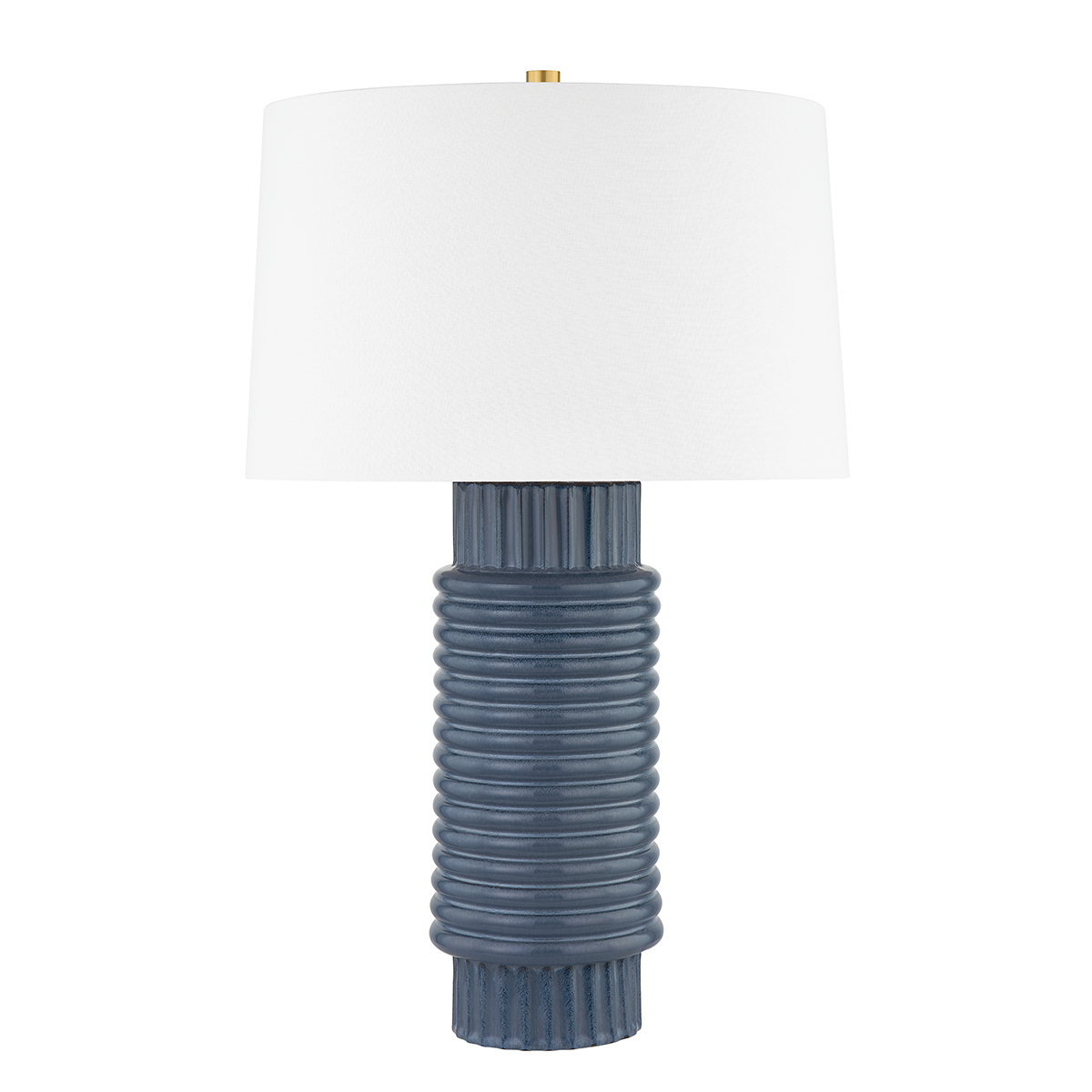 Hudson Valley Lighting BRODERICK Table Lamp Lamp Hudson Valley Lighting AGED BRASS/GREY BLUE REACTIVE CERAMIC  