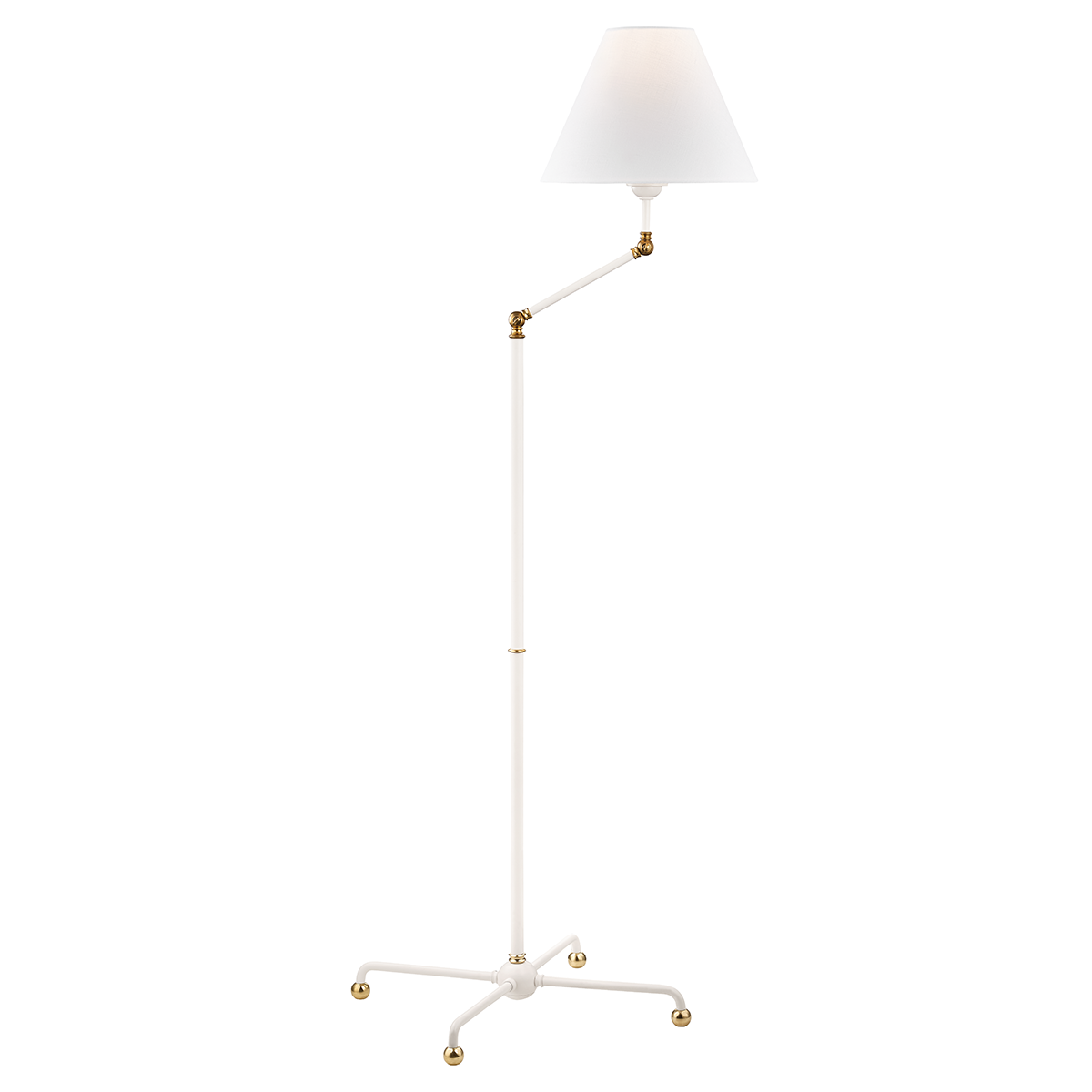 Hudson Valley Lighting Classic No.1 Floor Lamp Lamp Hudson Valley Lighting Aged Brass/soft Off White  
