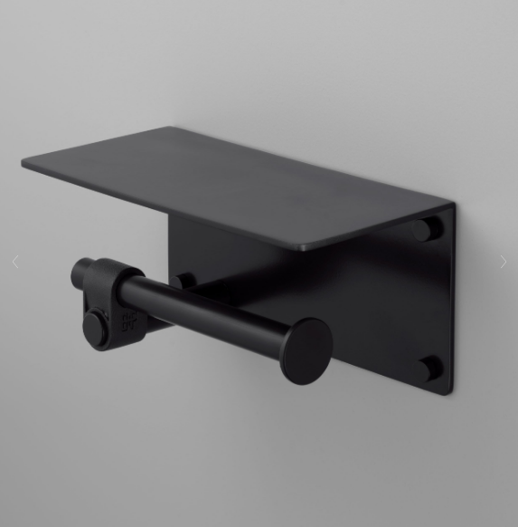Buster + Punch Toilet Roll Holder with Shelf Bathroom Accessories Buster + Punch Welders Black  