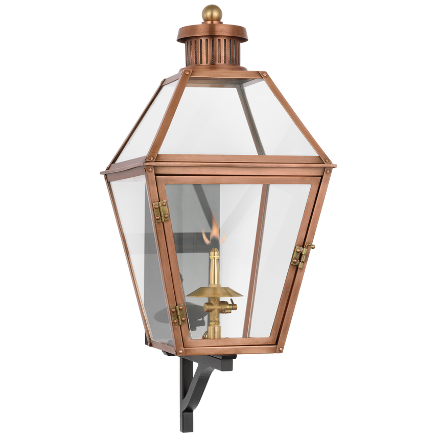 Visual Comfort & Co. Stratford Small Bracketed Gas Wall Lantern Outdoor Lighting Visual Comfort & Co. Matte Black  