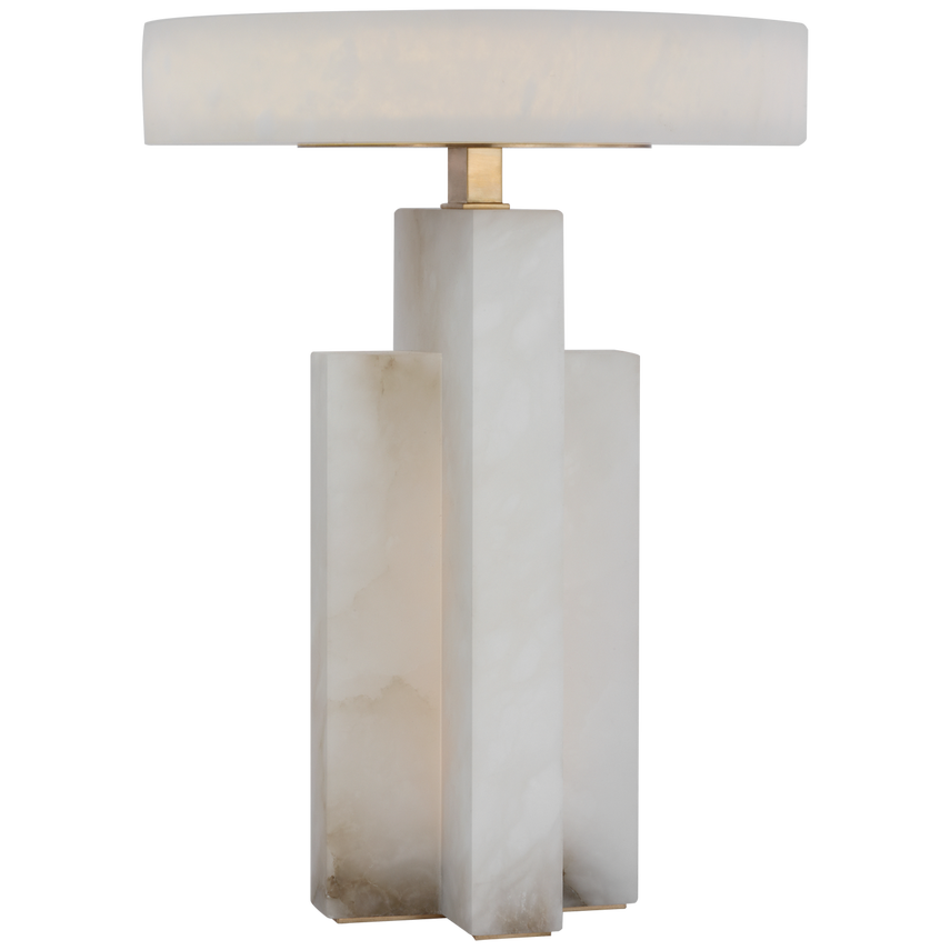 Visual Comfort & Co. Trancas Medium Table Lamp Table Lamps Visual Comfort & Co. Alabaster and Brass  