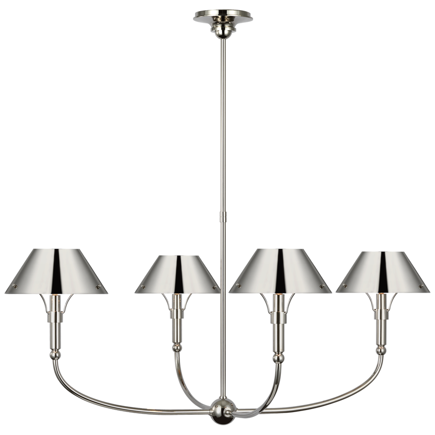 Visual Comfort & Co. Turlington Arched Chandelier Ceiling Lights Visual Comfort & Co. Bronze and Hand-Rubbed Antique Brass  