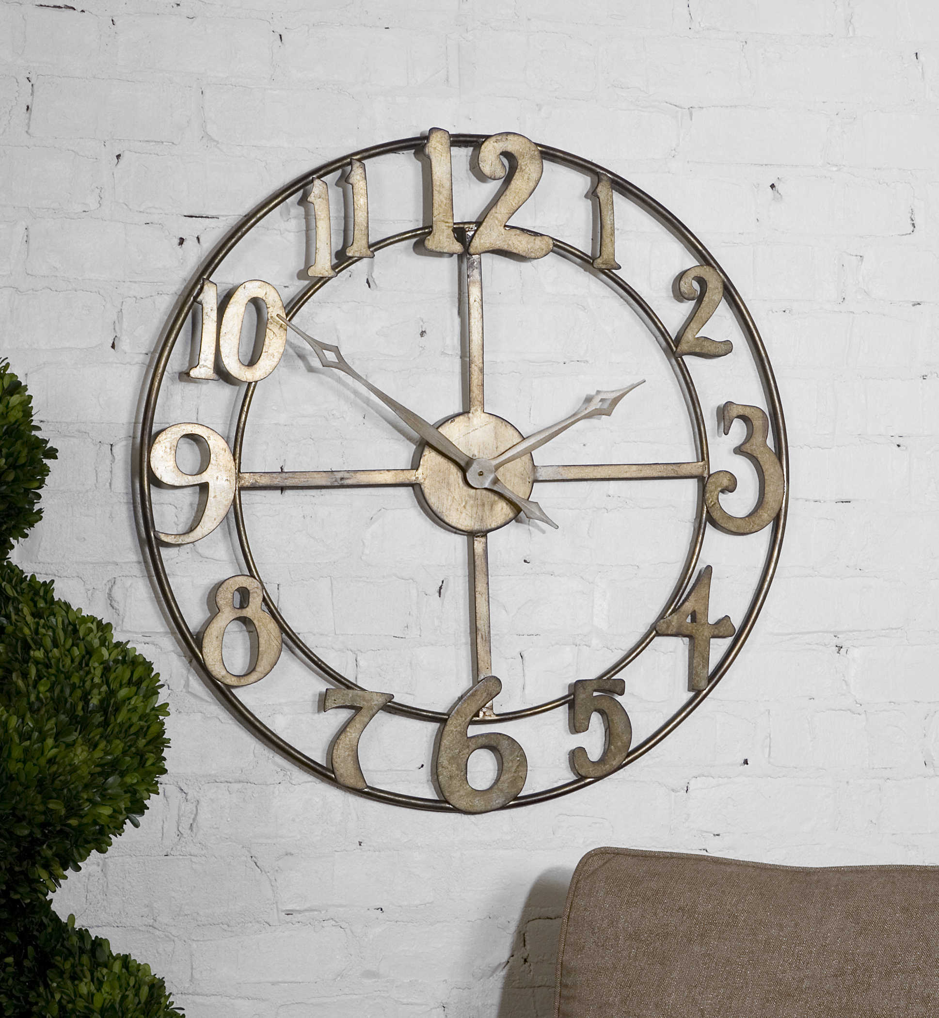 Uttermost Delevan 32" Metal Wall Clock Décor/Home Accent Uttermost Metal  