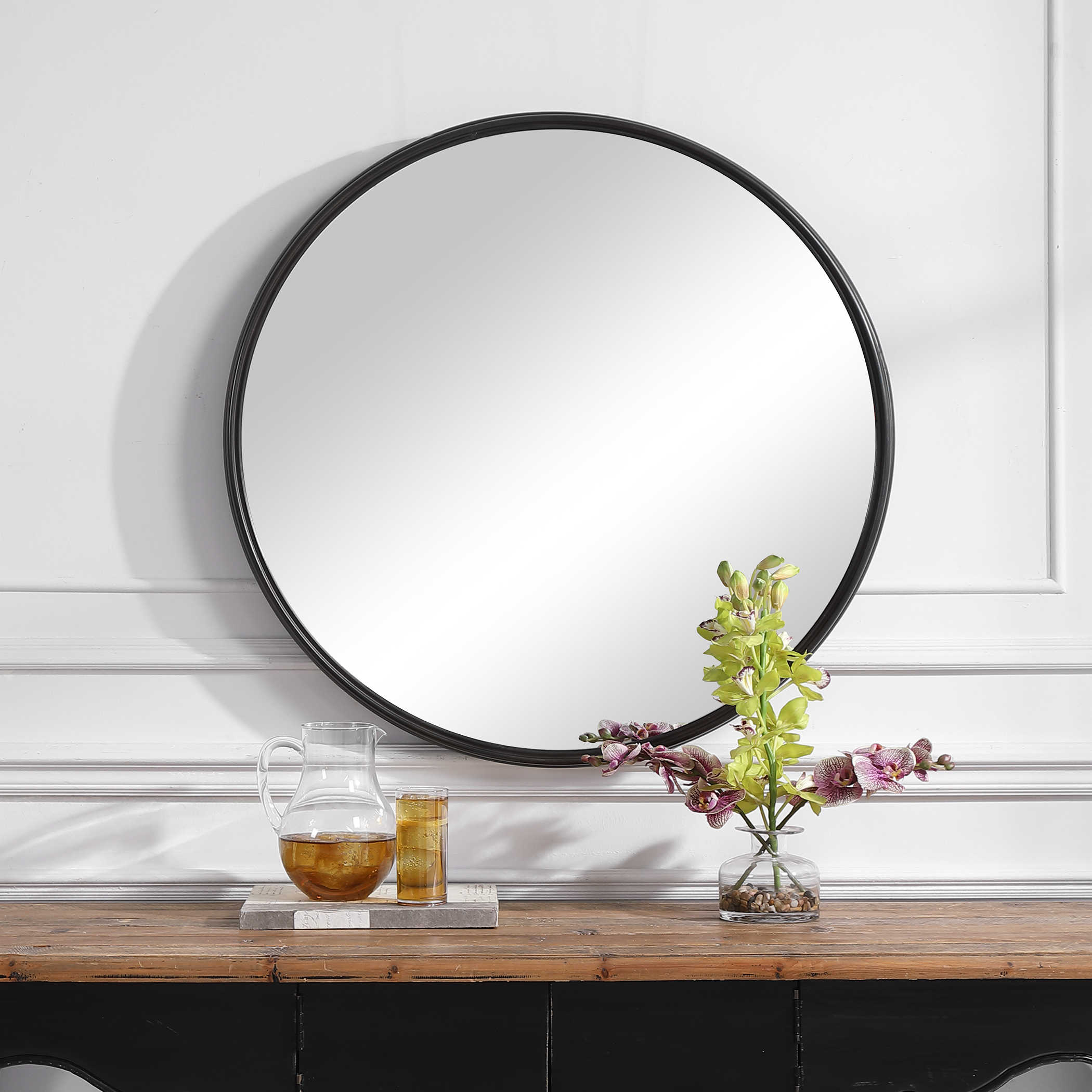 Uttermost Belham Round Iron Mirror Mirror Uttermost   