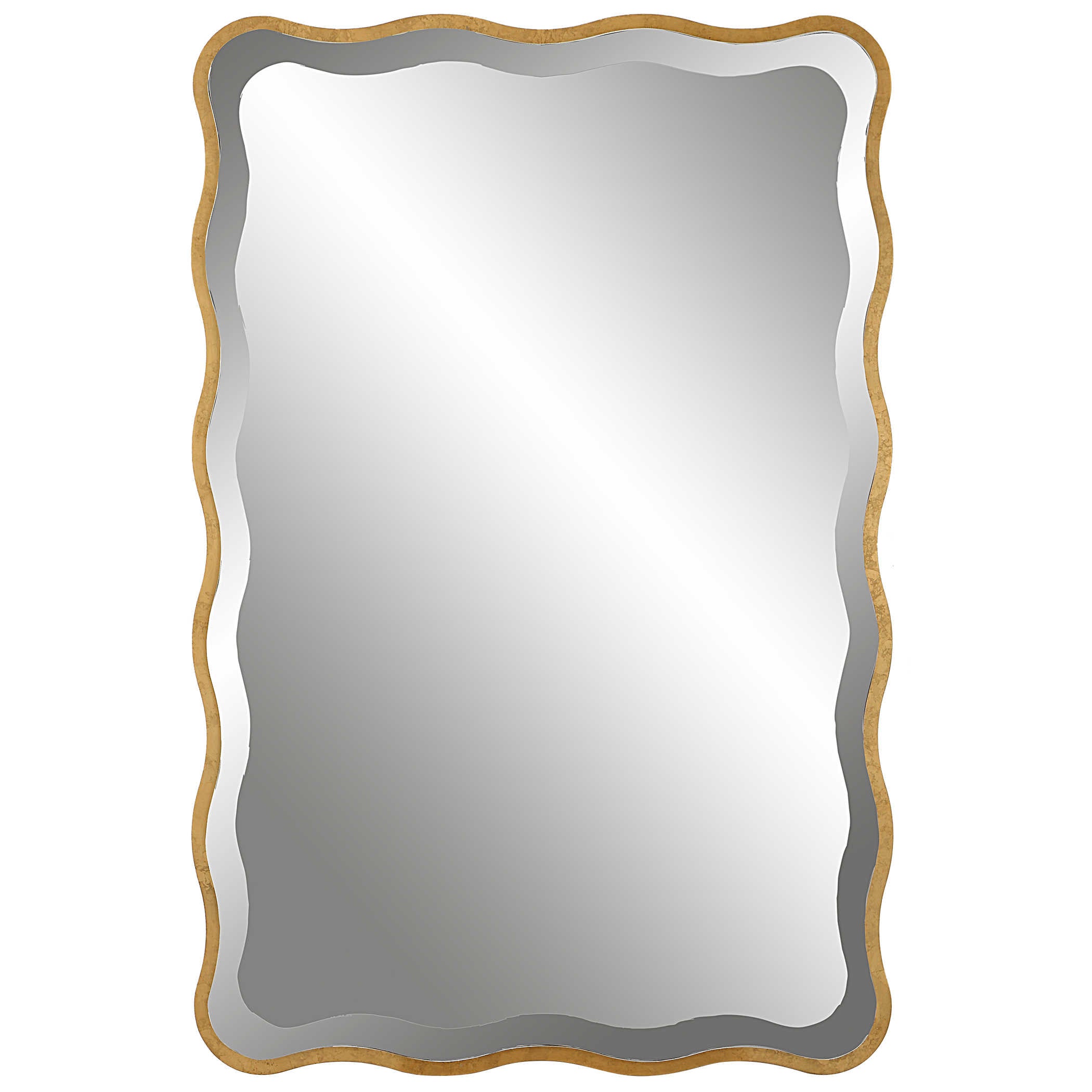 Uttermost Aneta Gold Scalloped Mirror Mirror Uttermost MDF,MIRROR  