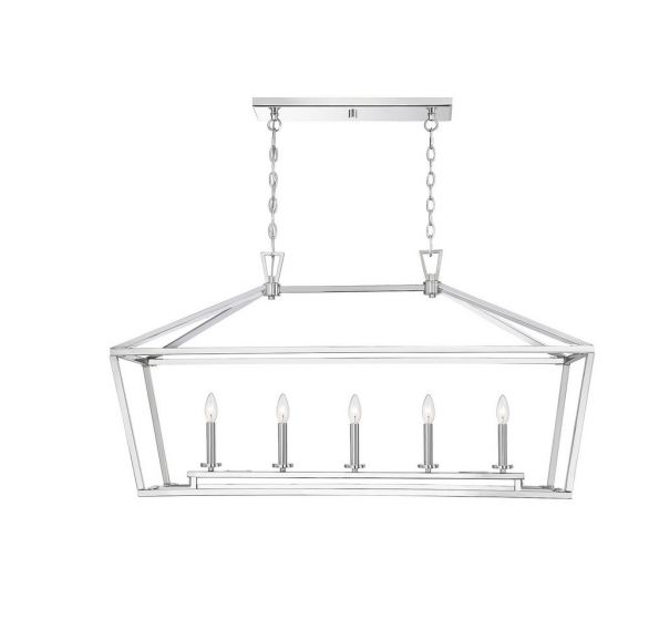 Savoy House Townsend 5-Light Linear Chandelier in Polished Nickel 1-324-5-109 Linear Suspension Light Savoy House   